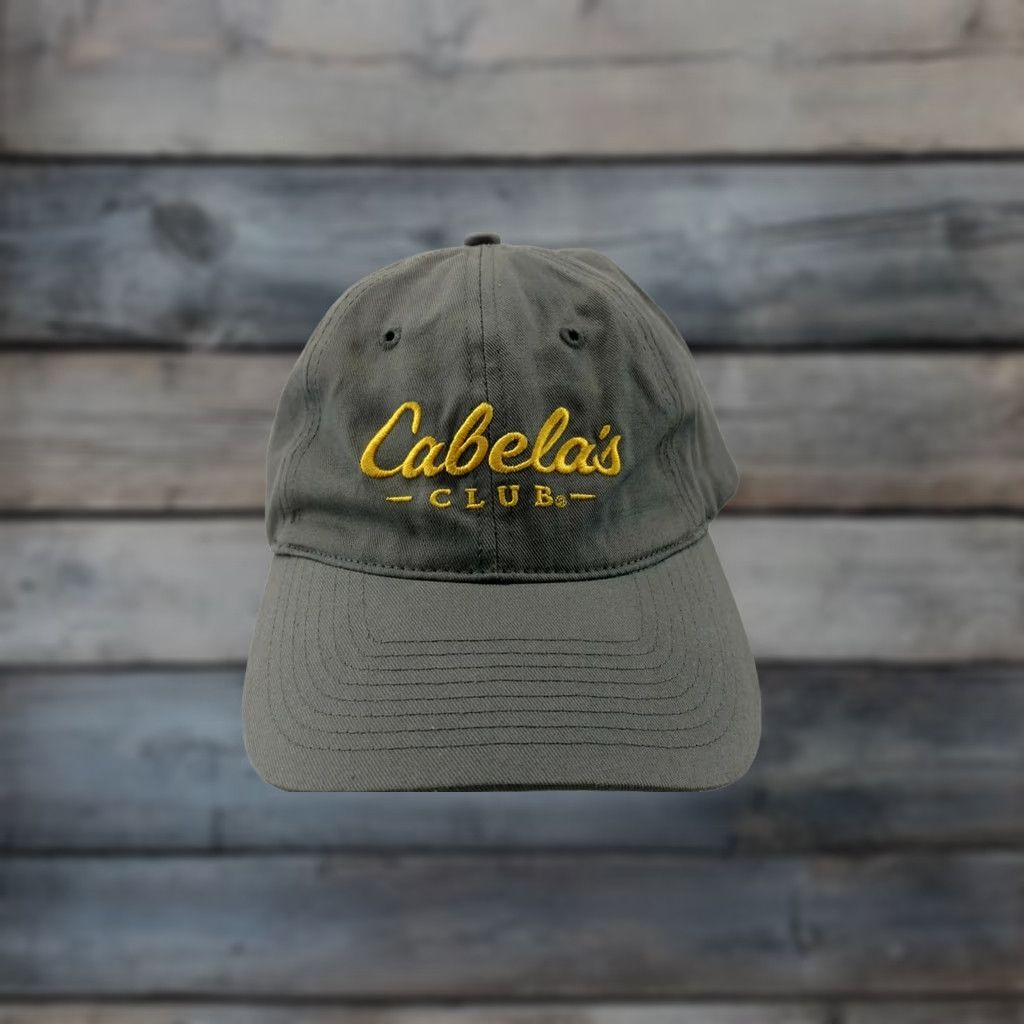 Vintage Cabela's Club Baseball Cap Hat Grey Adjustable Embroidered Logo Fishing Mens Size ONE SIZE - 1 Thumbnail