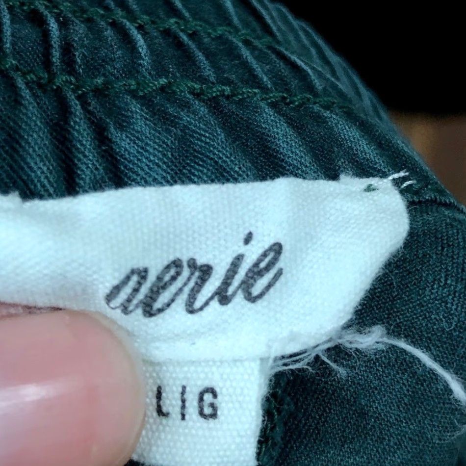 Vintage Aerie Womens Pants Dark Teal High Rise Pull On Wide Leg Paperbag Large Size 36" / US 14 / IT 50 - 4 Thumbnail