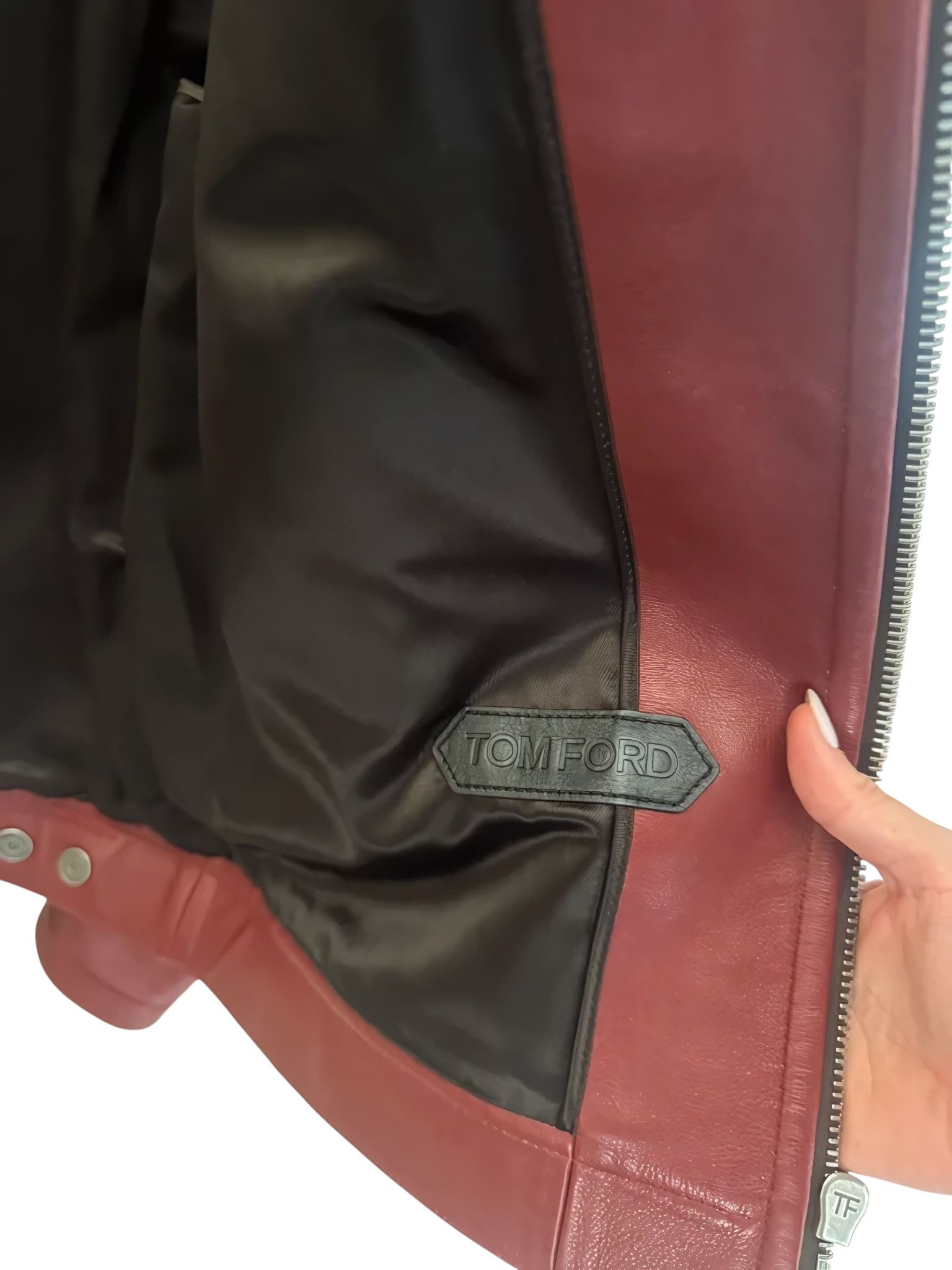 Tom Ford CALFSKIN LEATHER BIKER JACKET Size US L / EU 52-54 / 3 - 7 Thumbnail