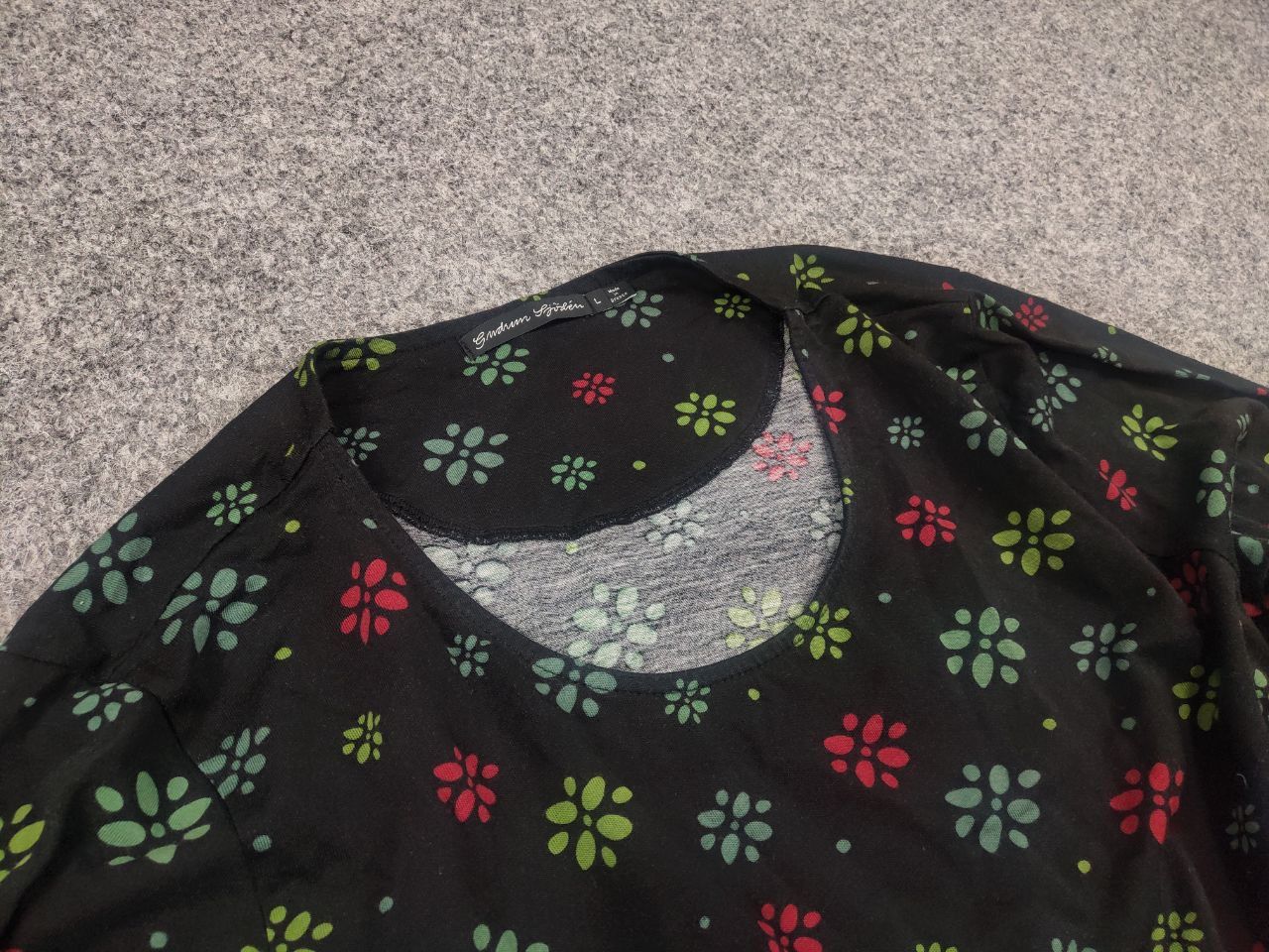 Gudrun Sjoden Gudrun Sjöden German Design Blouse Tunika Black Floral Size L / US 10 / IT 46 - 8 Thumbnail