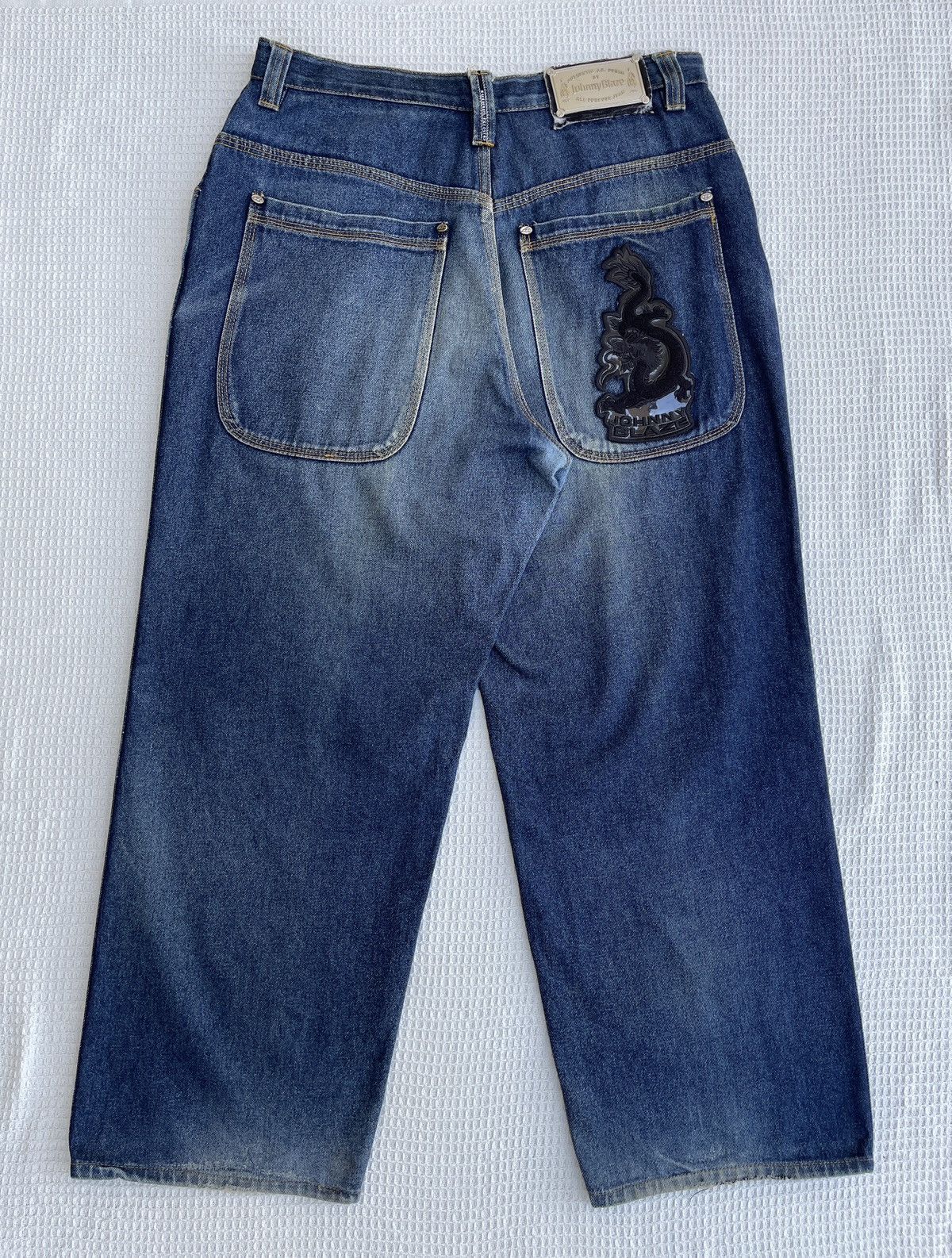 JNCO Rare Vintage 90s🔥JOHNNY BLAZE🔥Embroidered Baggy Jeans Size US 34 / EU 50 - 1 Thumbnail