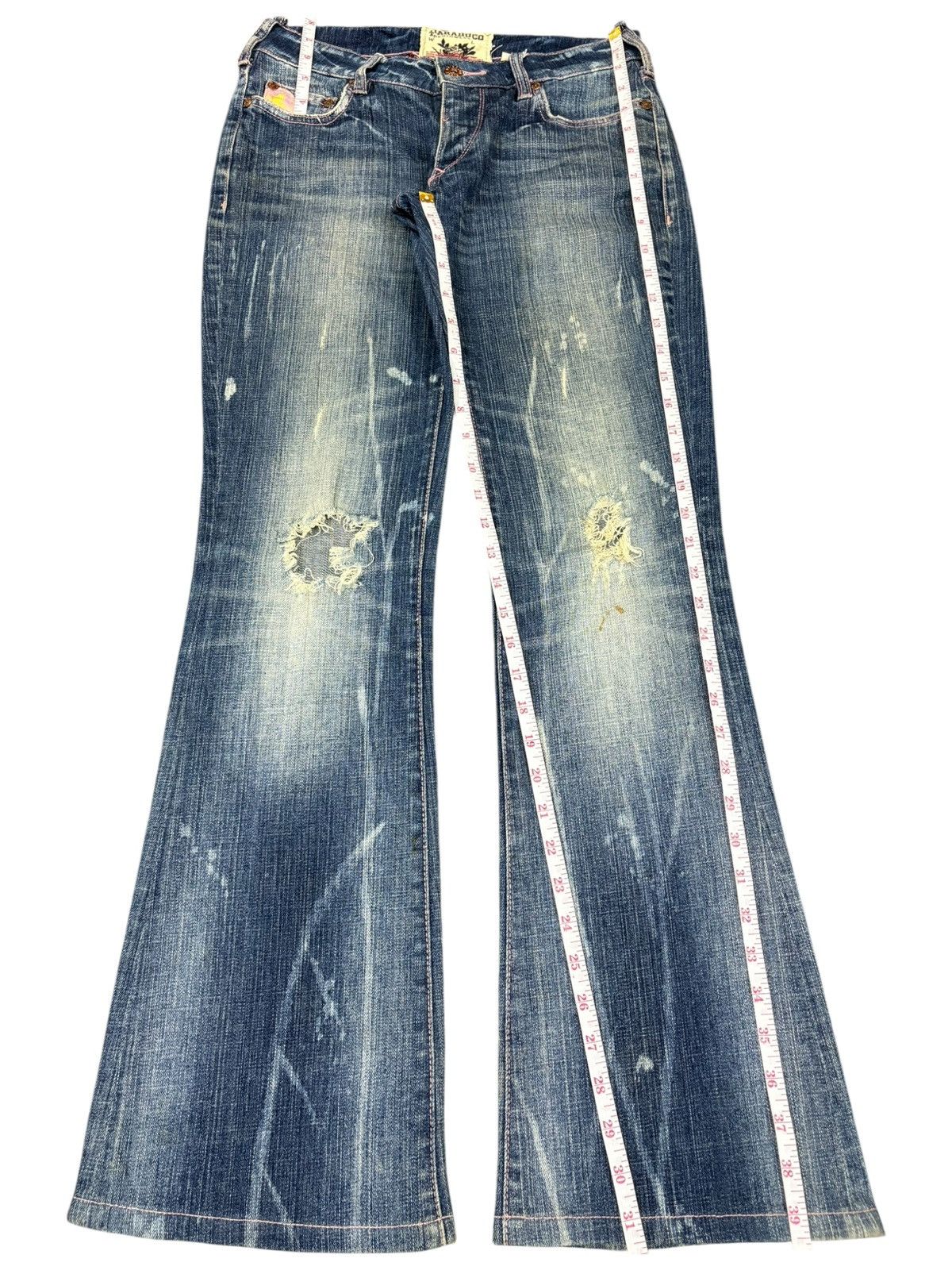 Hysteric Glamour Vintage Japanese Brand Mud Wash Distress Flare Jeans Size 28" / US 6 / IT 42 - 10 Thumbnail
