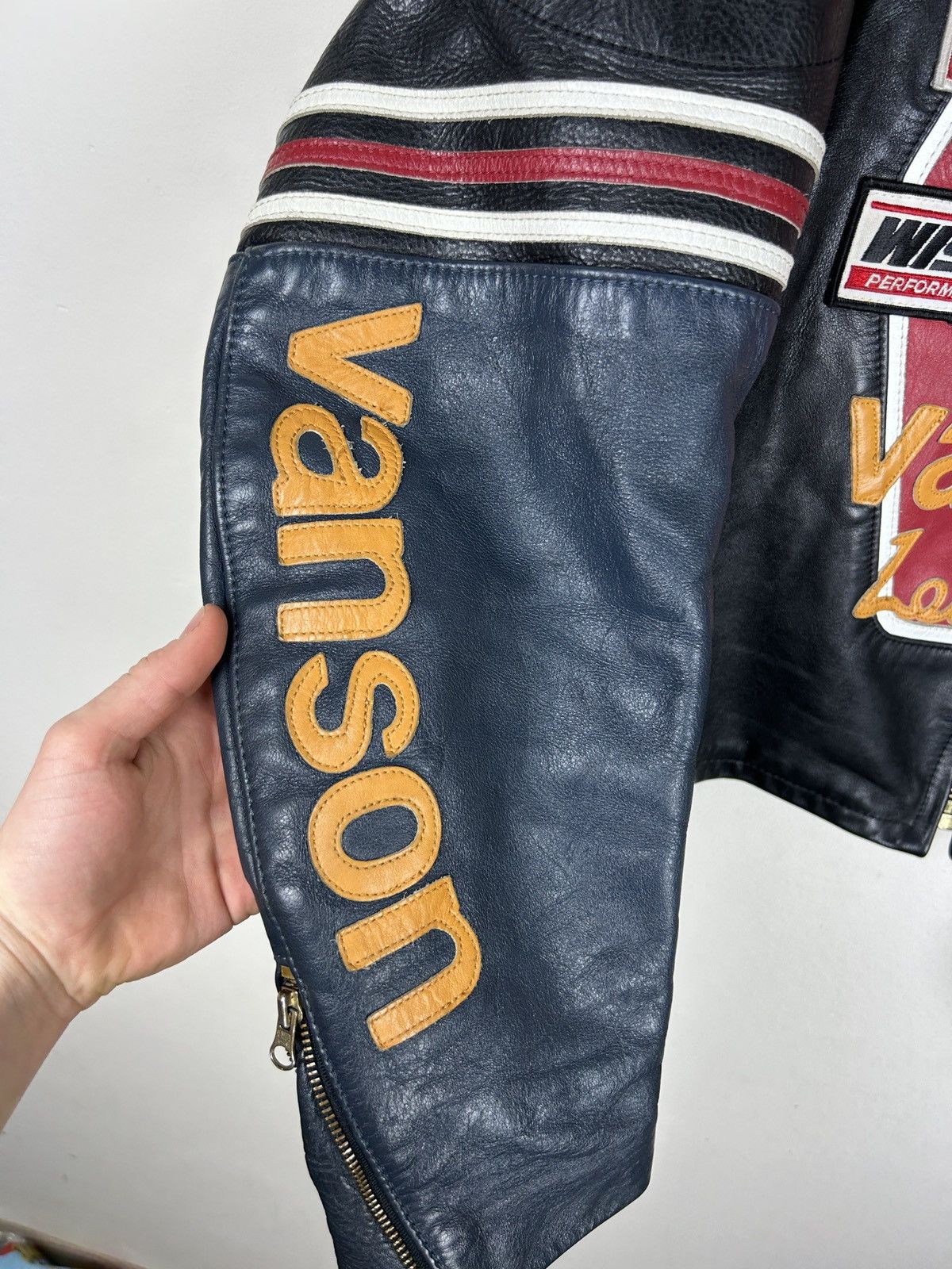 Vanson Leathers × Vintage Vintage Vanson Leather Bikers Jacket Size US L / EU 52-54 / 3 - 2 Thumbnail