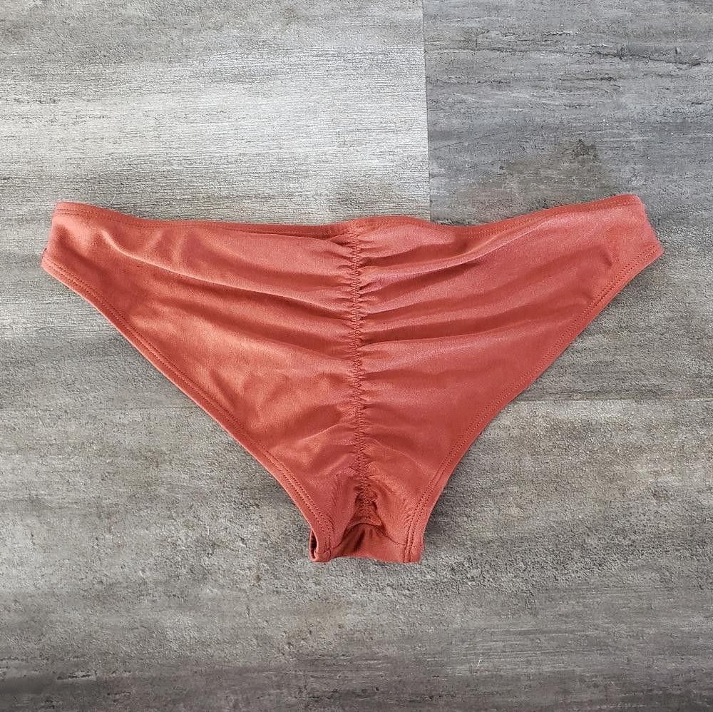 Designer Burnt Orange Metallic Shimmer Bikini Bottoms Size ONE SIZE - 2 Thumbnail