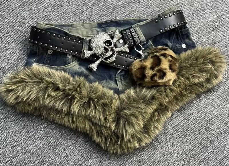 Other Fur Y2k Designer Mini Jeans Shorts Vintage Streetwear Size 28" / US 6 / IT 42 - 2 Thumbnail
