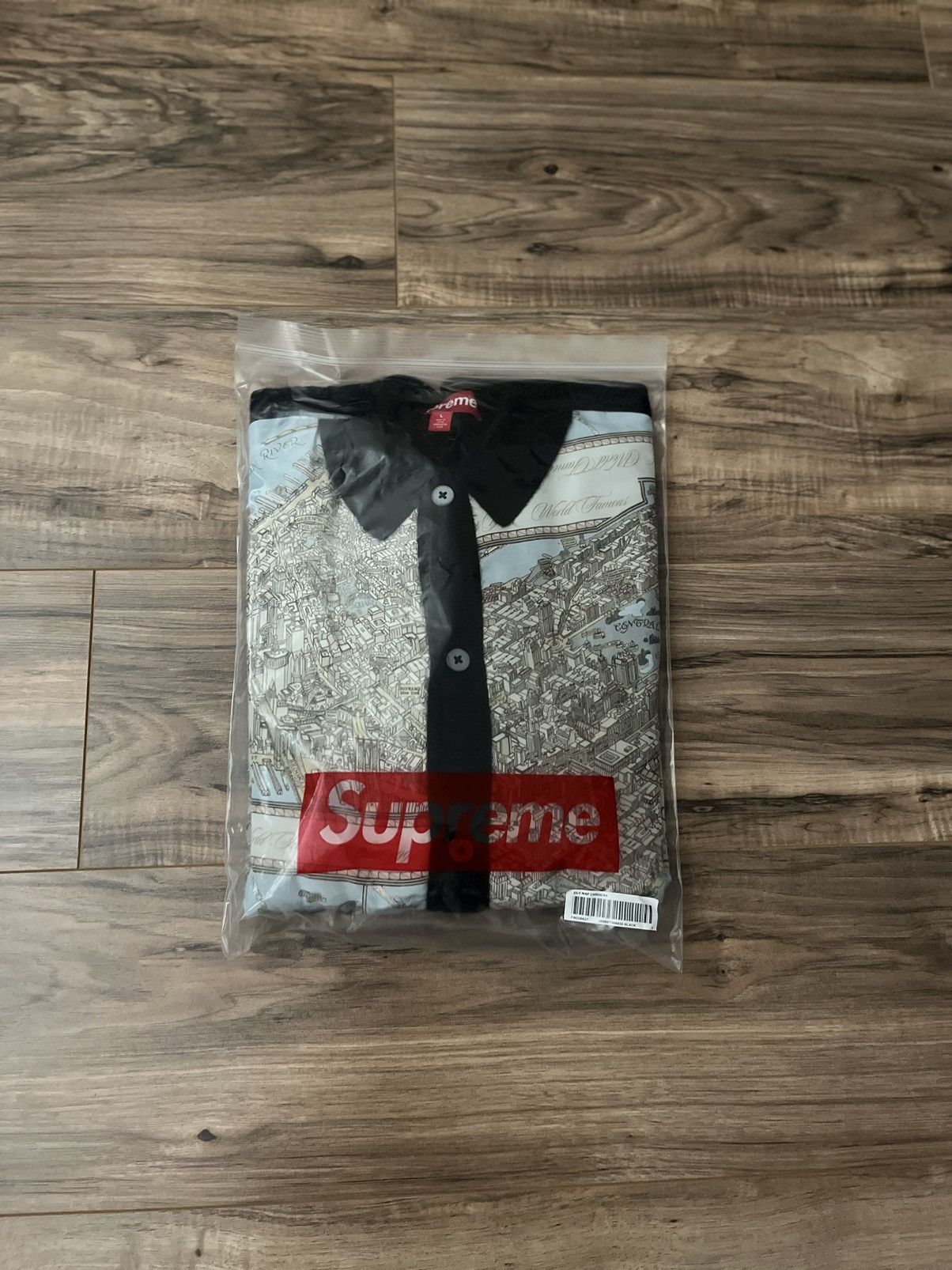 image of Supreme Silk Map Cardigan in Black, Men's (Size Large)