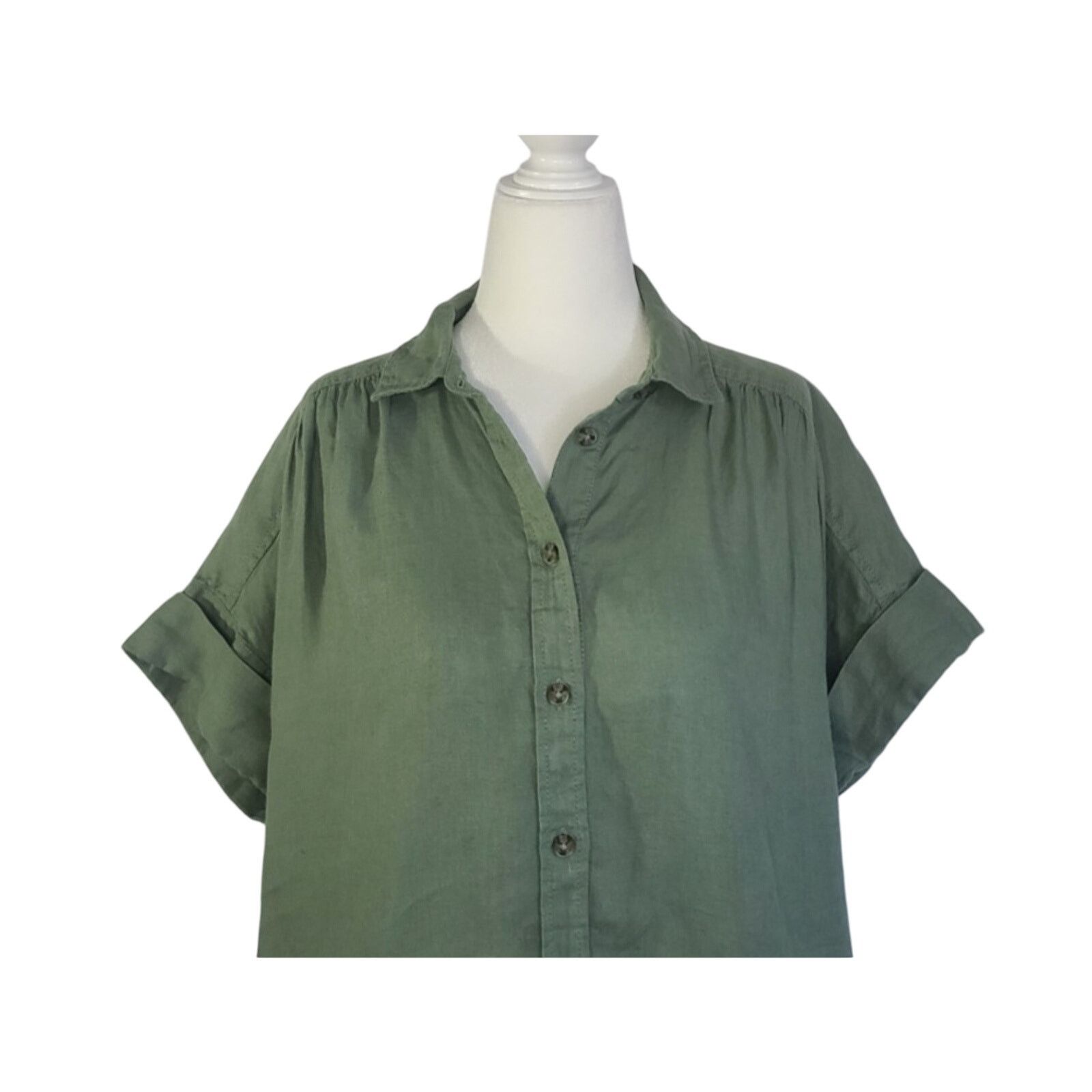 Other Baird McNutt for J.Crew Irish Linen Green Shirt Dress XS Size XS / US 0-2 / IT 36-38 - 3 Thumbnail