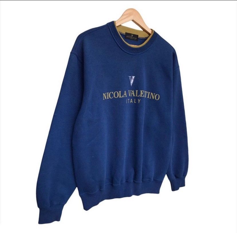 Valentino Vintage Nicola Valentino Spellout Logo Navy Sweatshirt Size US M / EU 48-50 / 2 - 2 Thumbnail