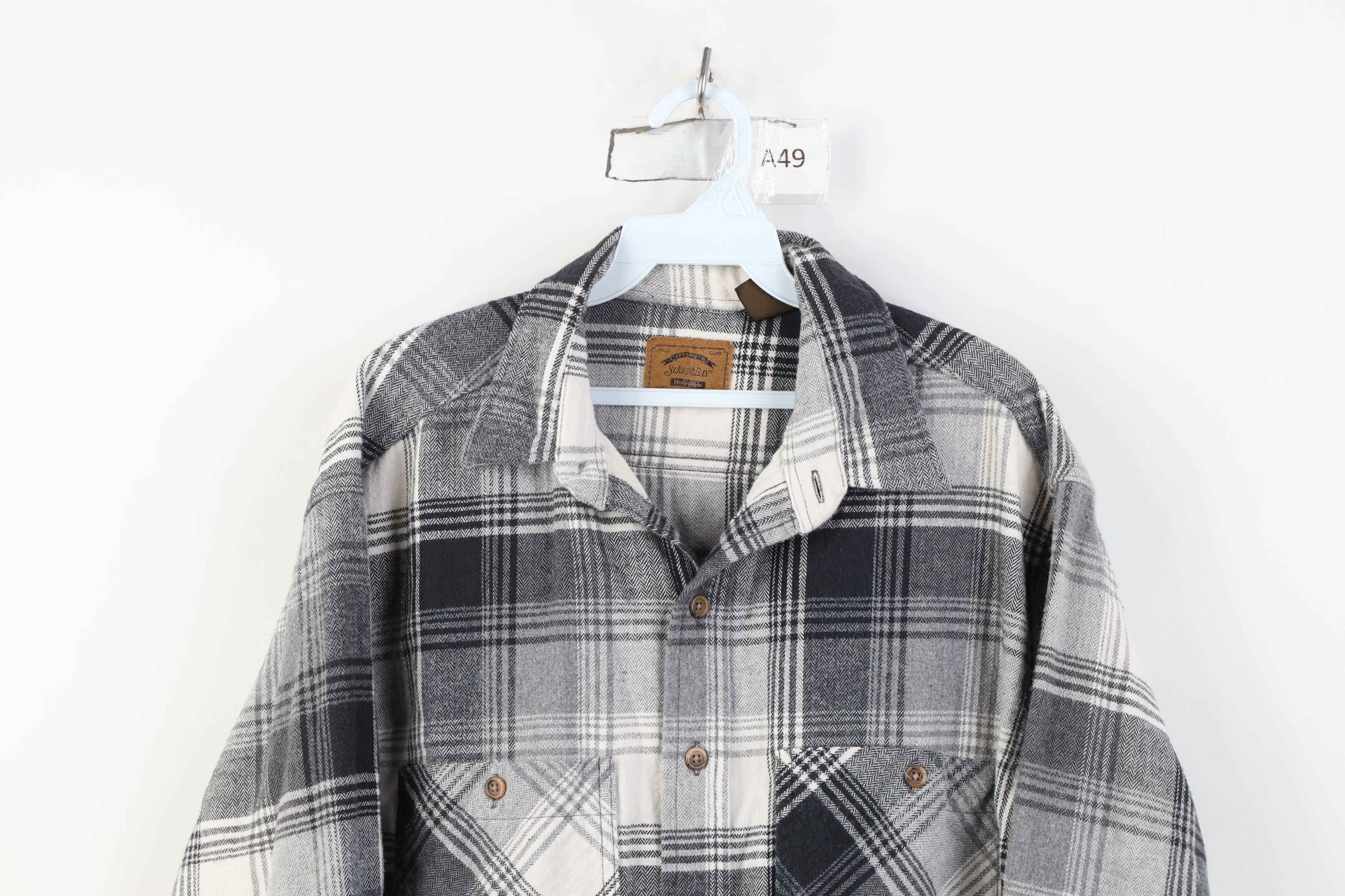 Vintage Vintage 90s Streetwear Heavyweight Button Shirt Plaid Size US L / EU 52-54 / 3 - 2 Thumbnail