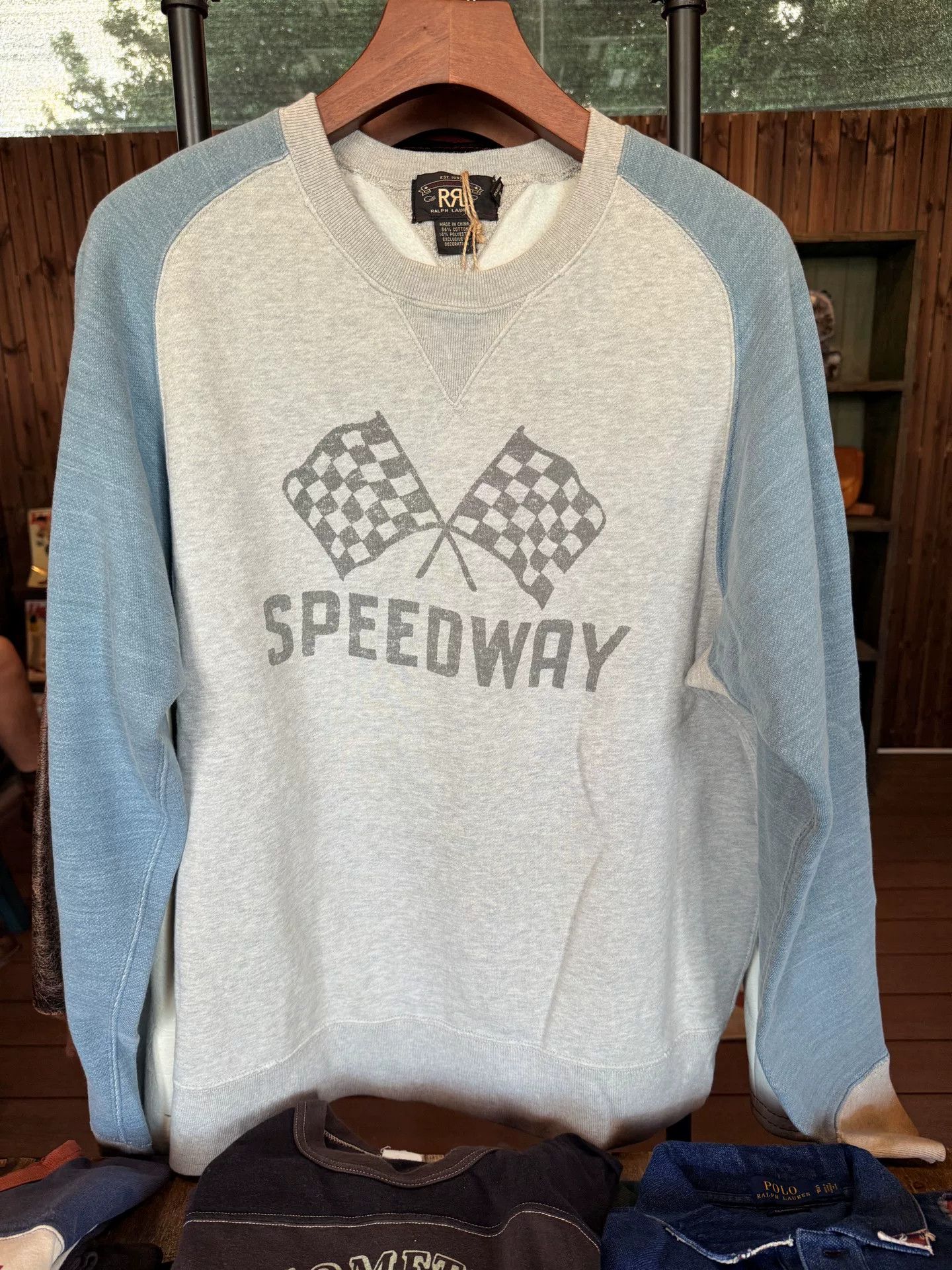 RRL Ralph Lauren RRL Speedway Racing Flag Sweatshirt Size US L / EU 52-54 / 3 - 1 Thumbnail