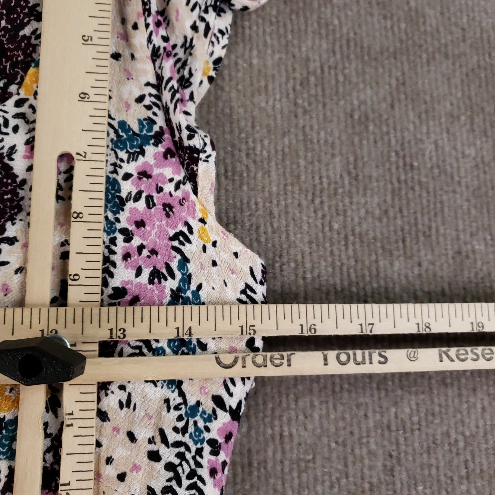 Free People Free People Dress Womens Small Purple Floral Boho Cutout Ruffle Cap Sleeve Size S / US 4 / IT 40 - 3 Thumbnail