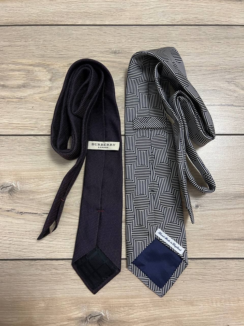 Burberry Lot of 2 Burberry London Tie Ties Hand Made Luxury Size ONE SIZE - 5 Thumbnail
