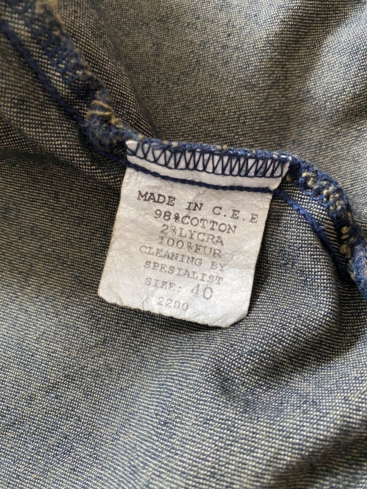 Other Vintage 90s Kryos Paris Blue Denim Jacket Faux Fur Y2K Sz 40 Size M / US 6-8 / IT 42-44 - 15 Thumbnail