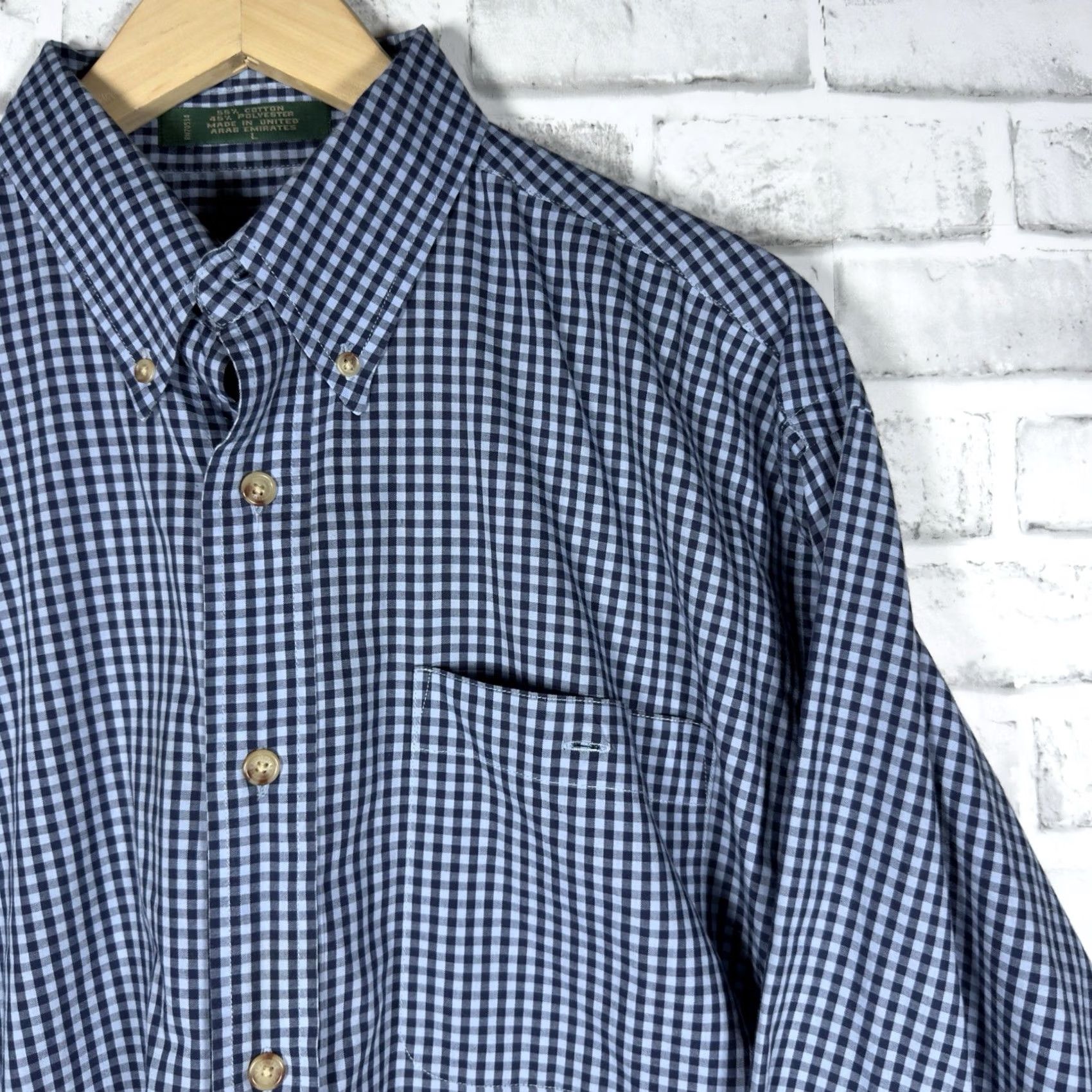Orvis Orvis Blue Cotton Blend Long Sleeve Button-Down Shirt Mens Size L Size US L / EU 52-54 / 3 - 2 Thumbnail