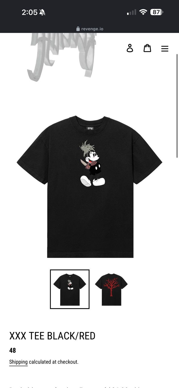 Revenge Revenge XXX Tee Black/Red Size US XXL / EU 58 / 5 - 2 Thumbnail