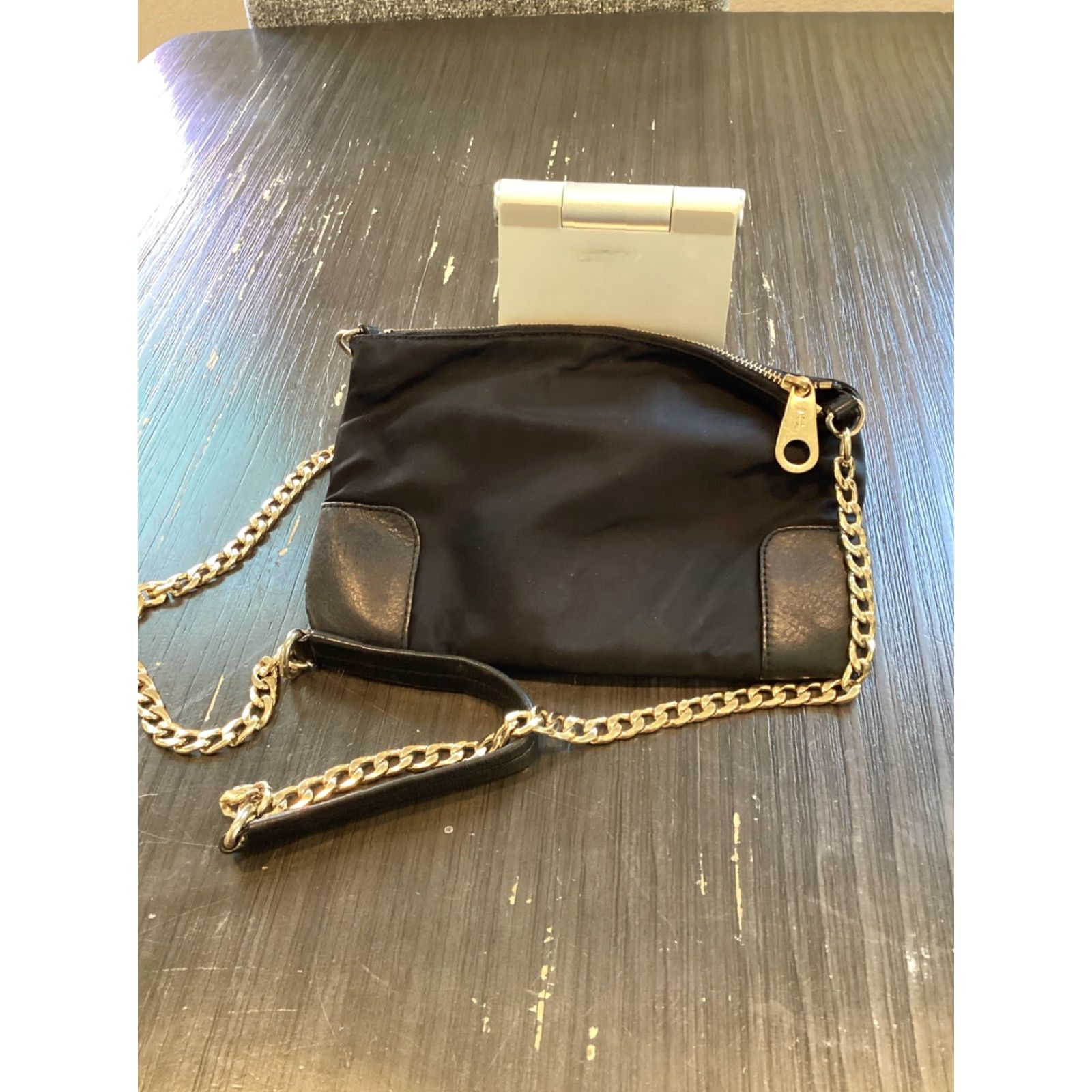 Juicy Couture Juicy Couture Louisa Crossbody Bag Shoulder Nylon Black Gold Chain Strap Small Womens Ulti-Brand Accessories Bag Charm 90s? Size ONE SIZE - 2 Thumbnail
