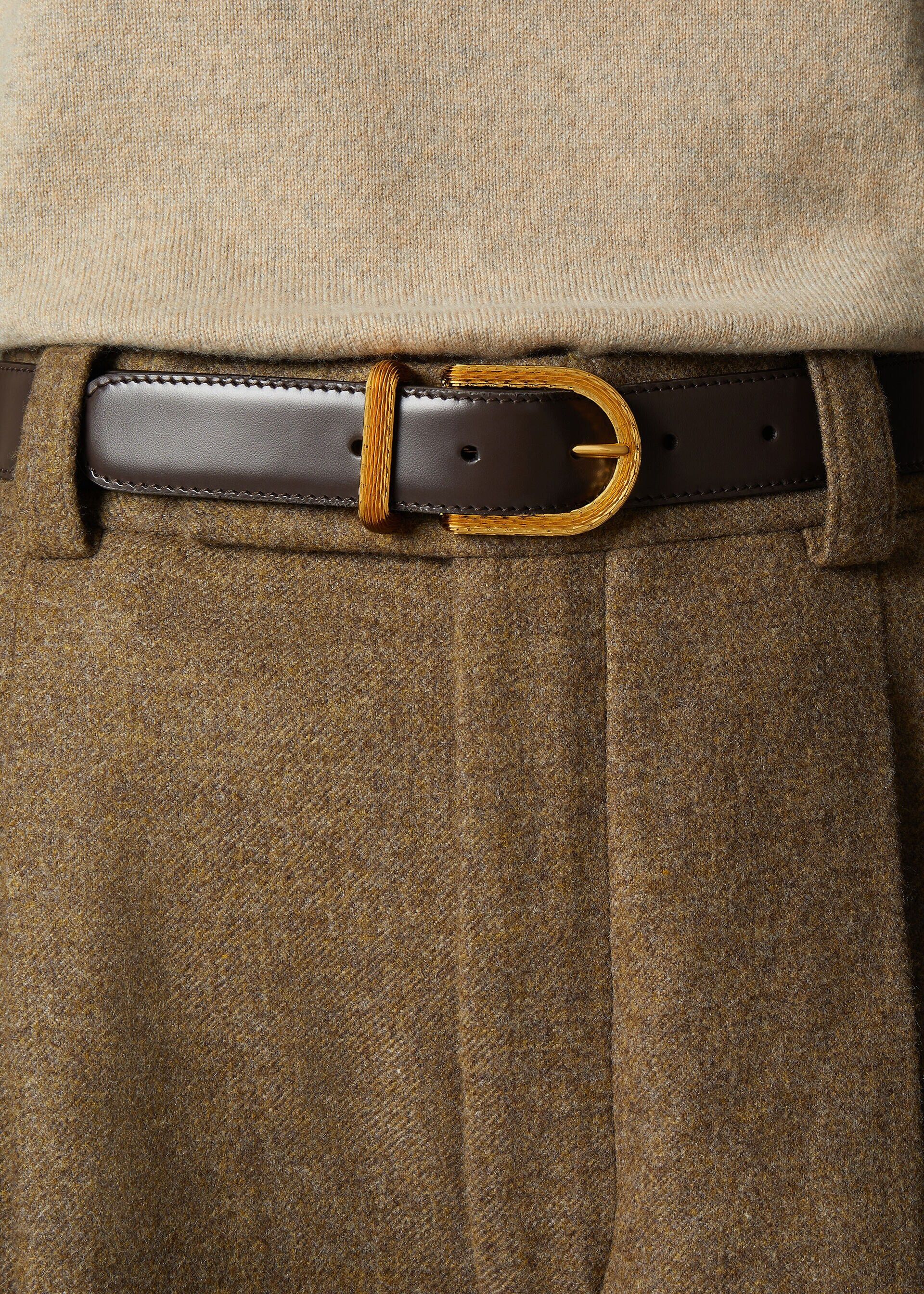 Loro Piana os11x0426 FAR1508 Size: OS / Inlay Belt Pecora Nera/Sun Gold Size ONE SIZE - 3 Thumbnail