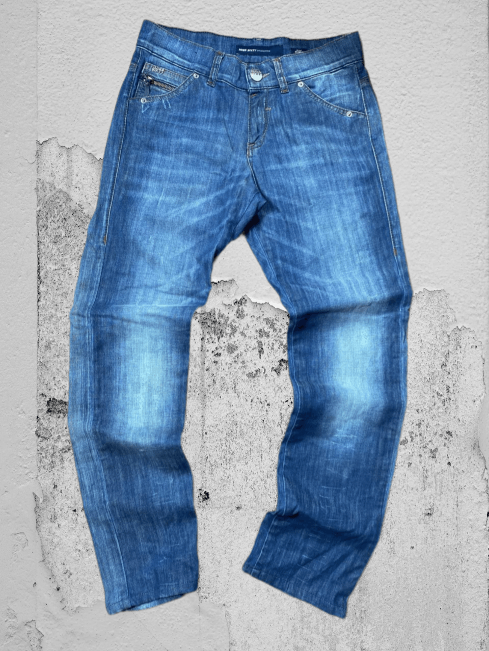 Japanese Brand Crazy Crash Dirty Baggy Faded Jean Japan Avant Garde Style Size US 26 / EU 42 - 1 Thumbnail
