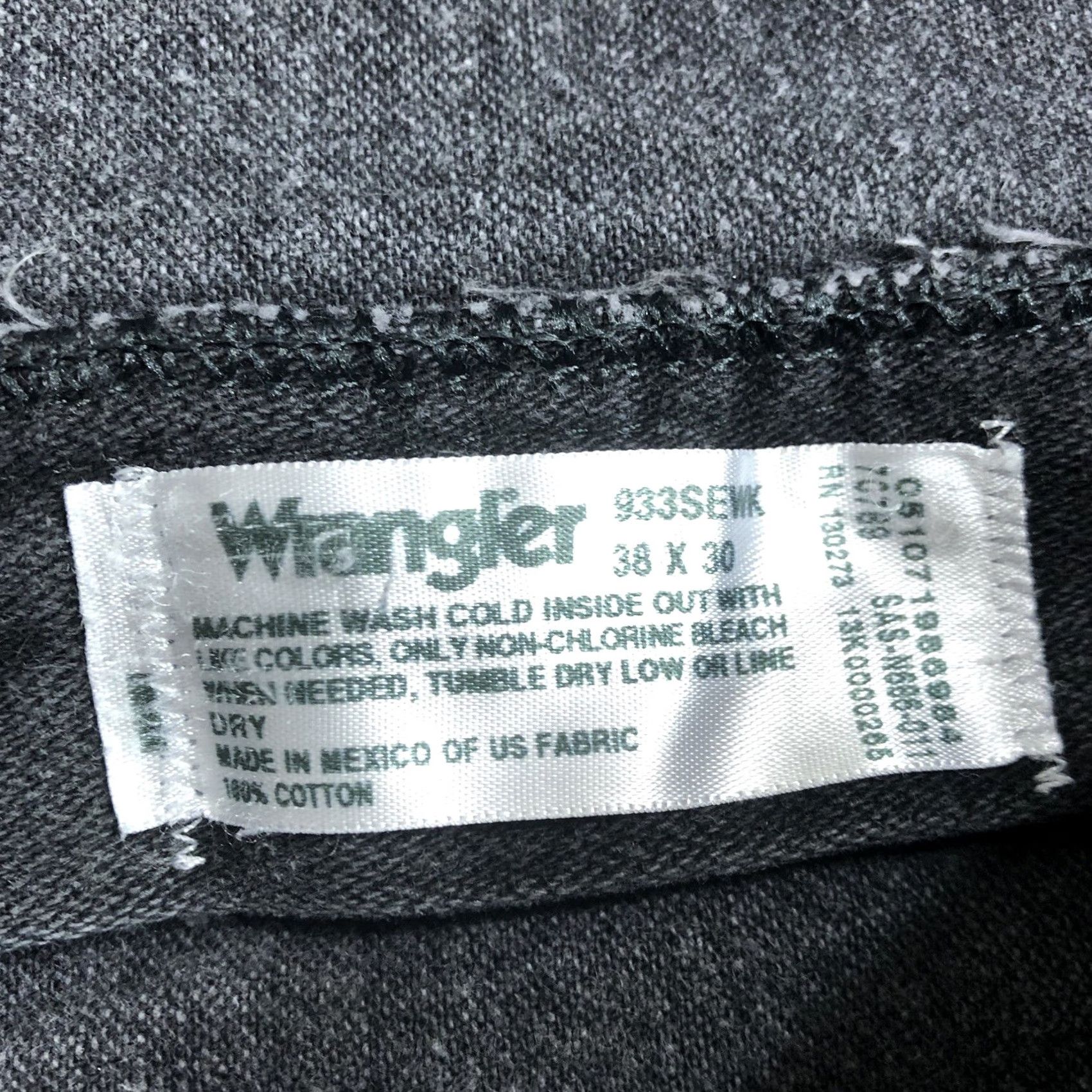 Wrangler VINTAGE Wrangler Cowboy Cut Jeans 38x30 Black Denim Slim Fit 5-Pocket USA Logo Cowboy Cut 933 Mens Size US 38 / EU 54 - 6 Thumbnail