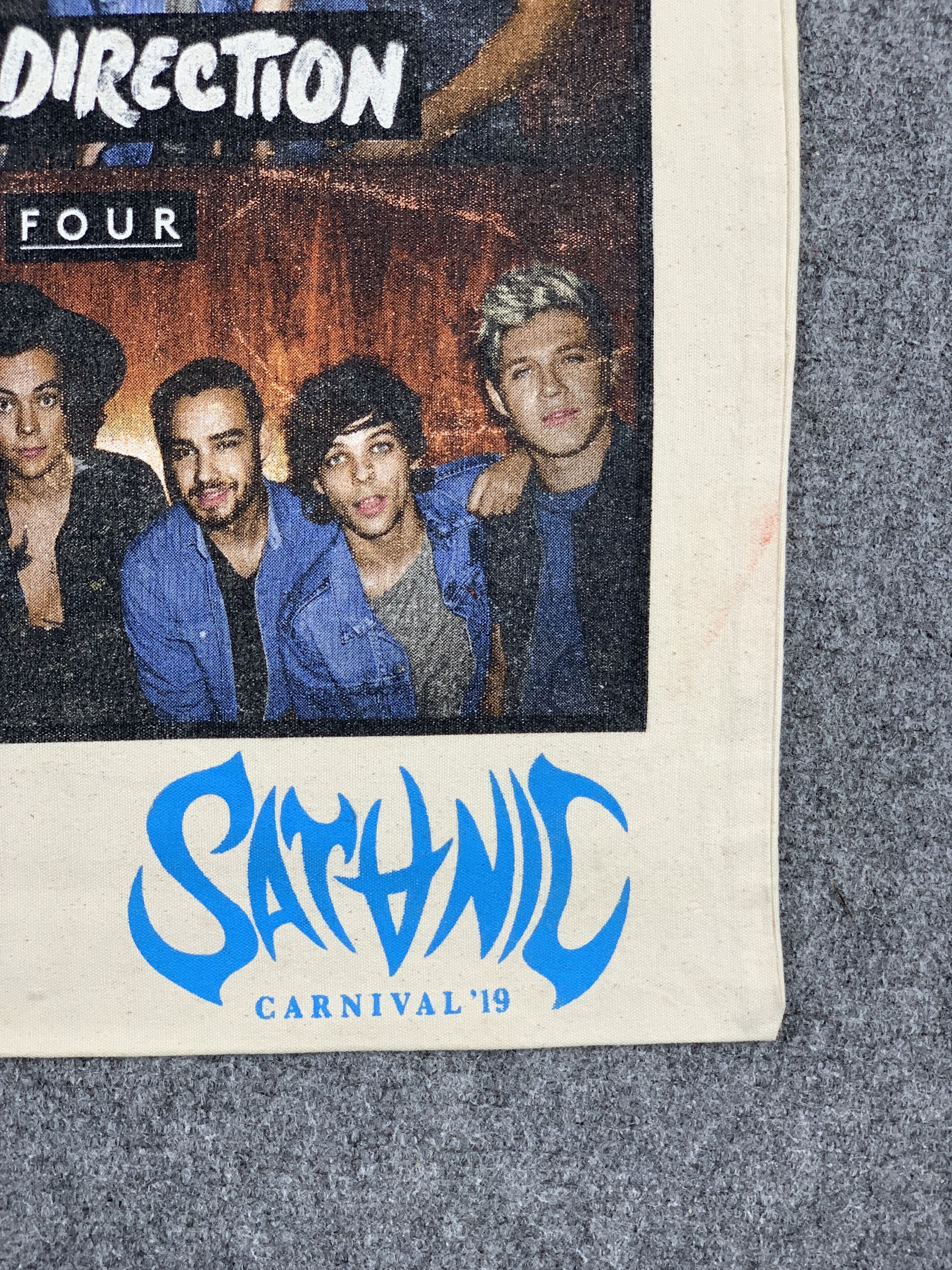 Band Tees Vintage One Direction Satanic Printed Tote Bag BG0048 Size ONE SIZE - 2 Thumbnail