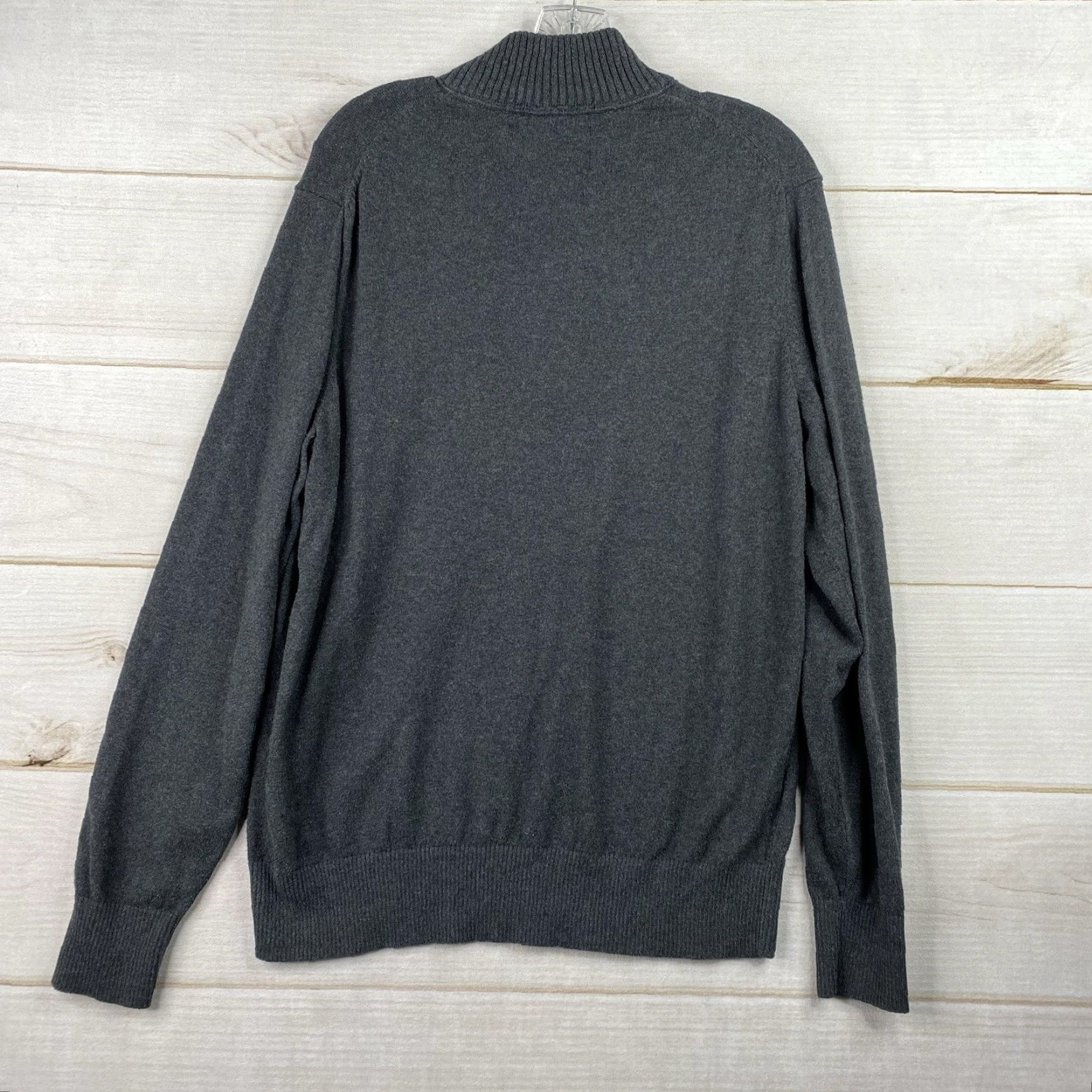 Eddie Bauer Eddie Bauer Sweater Henley 1/4 Zip Mens L Gray Cotton Cashmere Fisherman Mock Neck Size US L / EU 52-54 / 3 - 7 Thumbnail