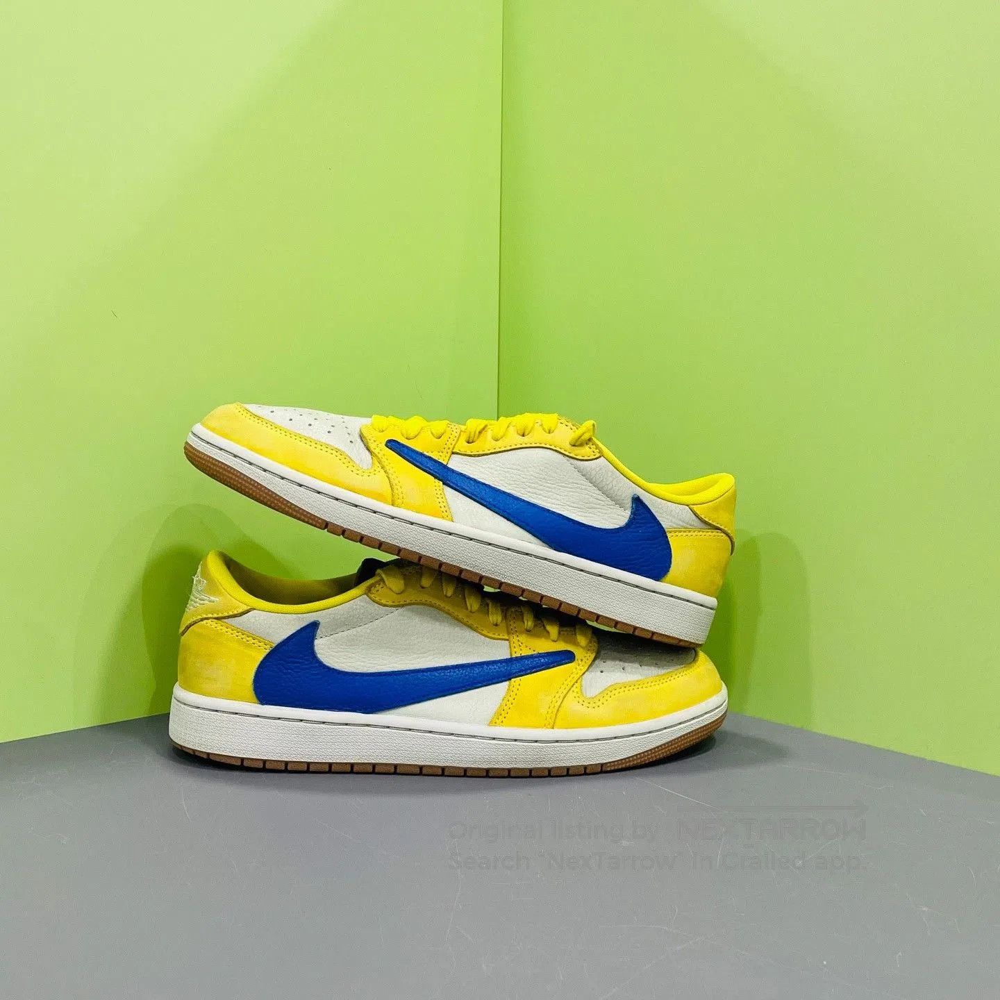 Travis Scott TS AJ1 Reverse Swoosh Canary. Size US 9.5 / EU 42-43 - 4 Thumbnail