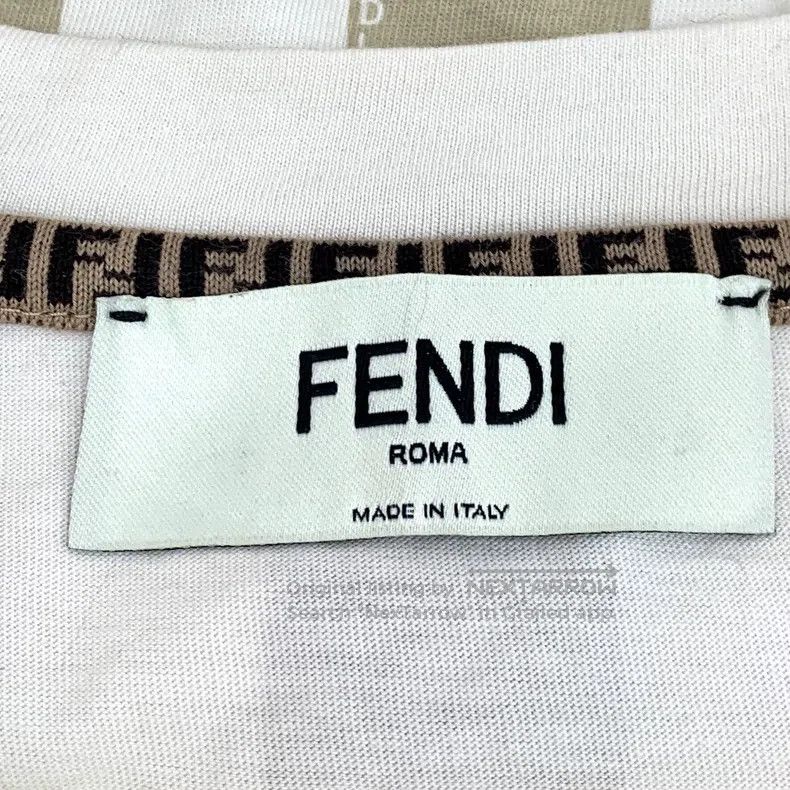 Fendi Fendi Color-Blocked Striped Logo Badge Cotton Crewneck Sho Size S / US 4 / IT 40 - 5 Thumbnail