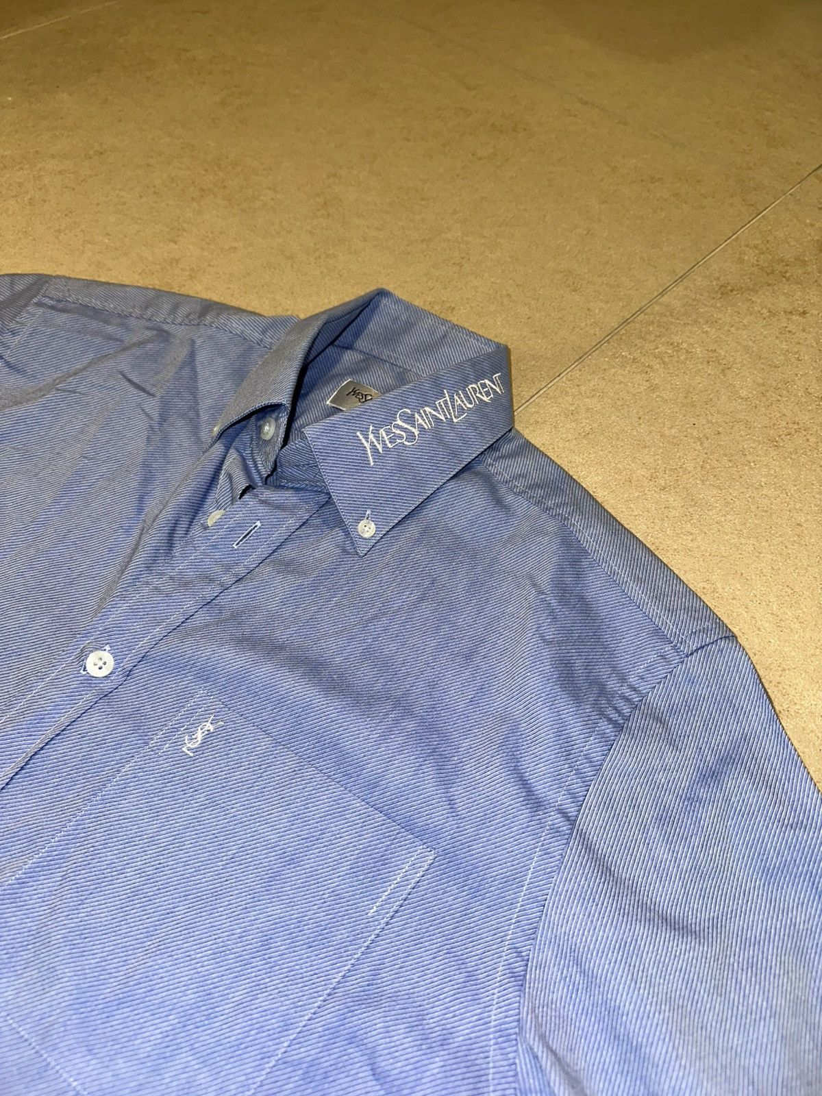 Yves Saint Laurent Vintage Yves Saint Laurent shirt light blue striped fabric. Size US S / EU 44-46 / 1 - 1 Thumbnail