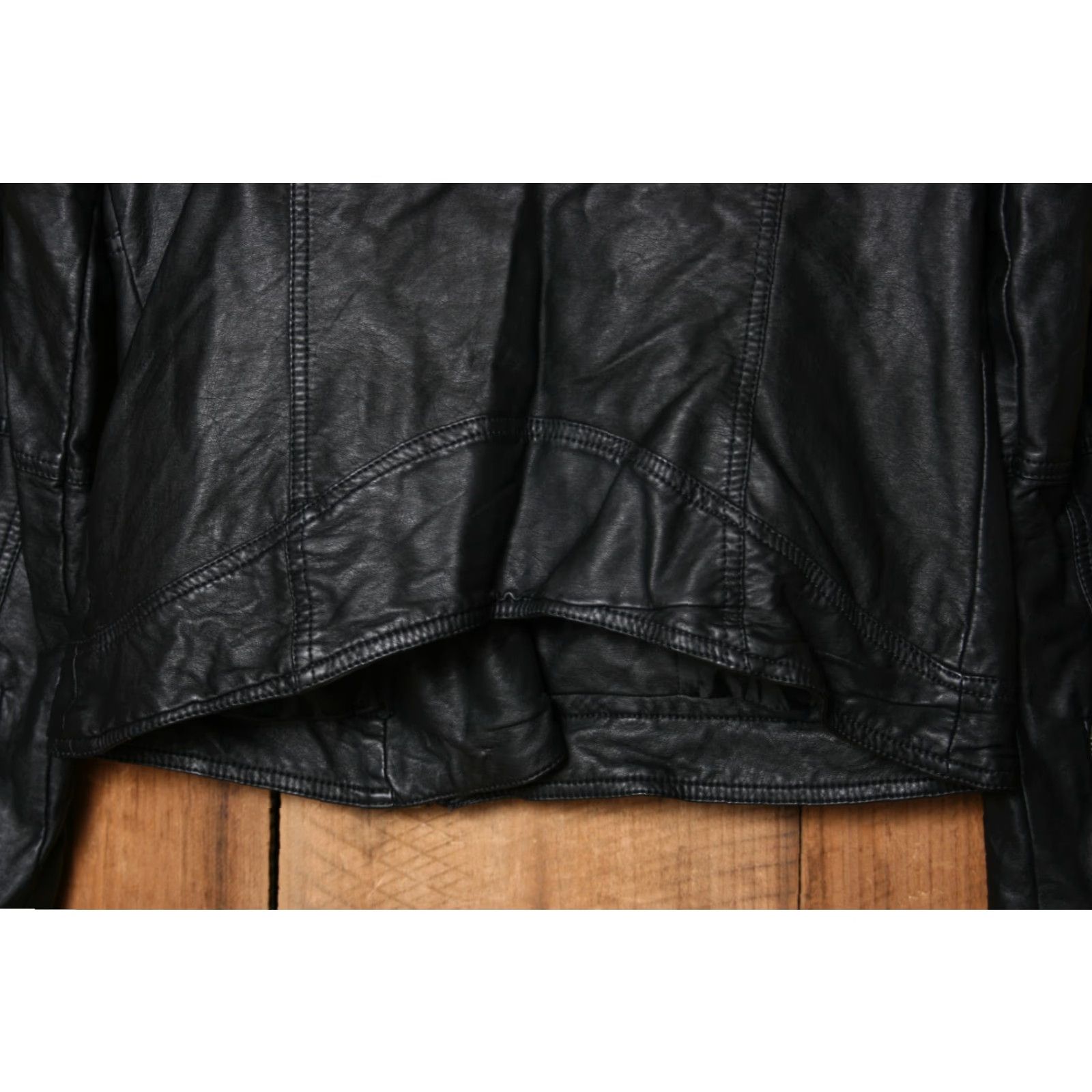 Abercrombie & Fitch Abercrombie & Fitch Black Faux Leather Moto Jacket Women's L Jacket Size L / US 10 / IT 46 - 7 Thumbnail