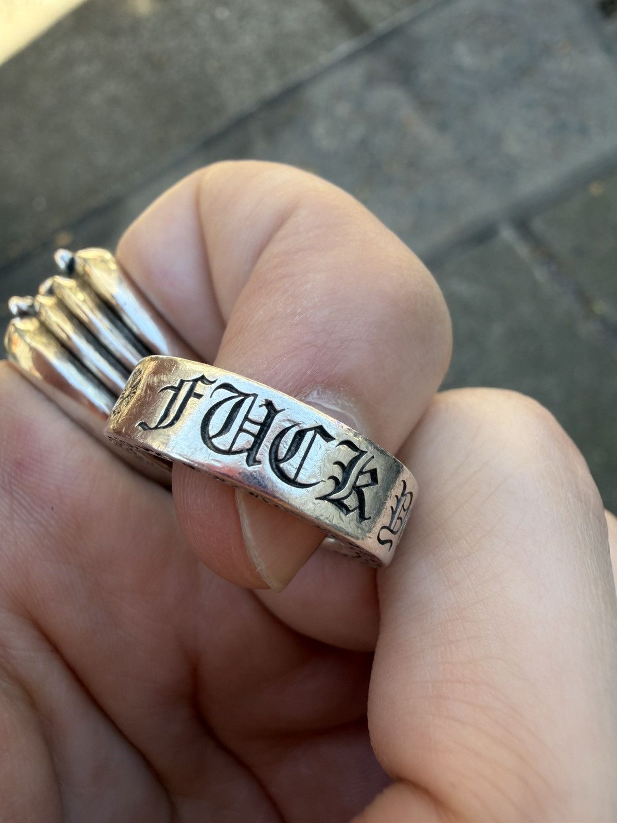 Chrome Hearts CH NYC FUCK YOU STACKER RING SIZE 9.5 | Grailed