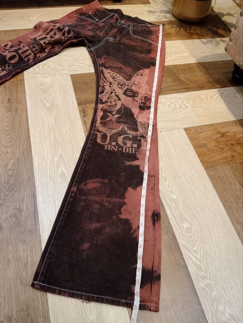 If Six Was Nine 4954151 HM+DIE DEAD OR ALIVE DOA FLARED PRINTED PANTS Size US 29 - 17 Thumbnail