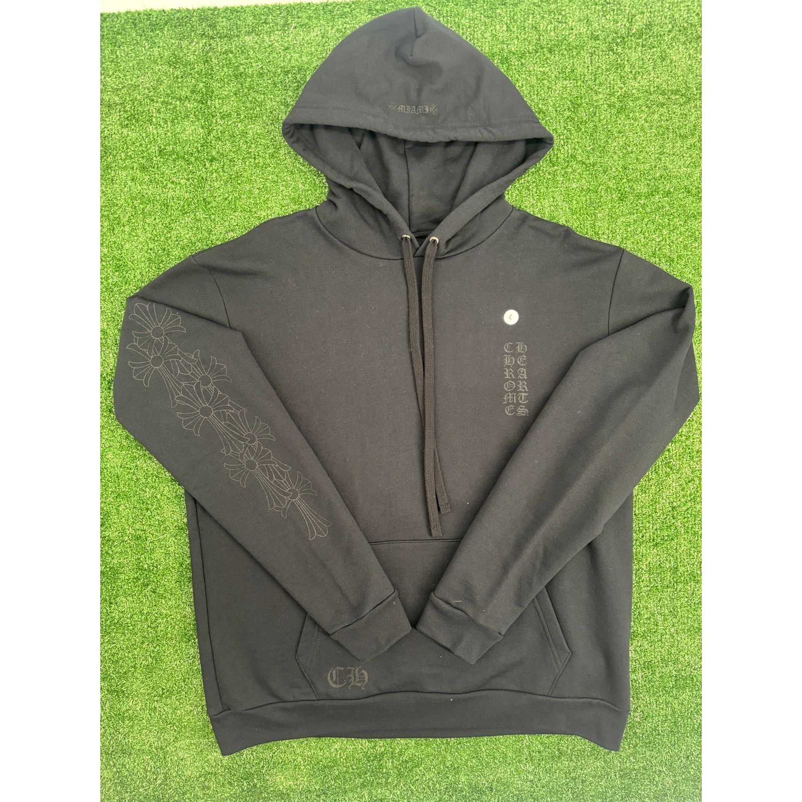 Chrome Hearts Miami Exclusive Crosses Sleeve Black Hoodie LG