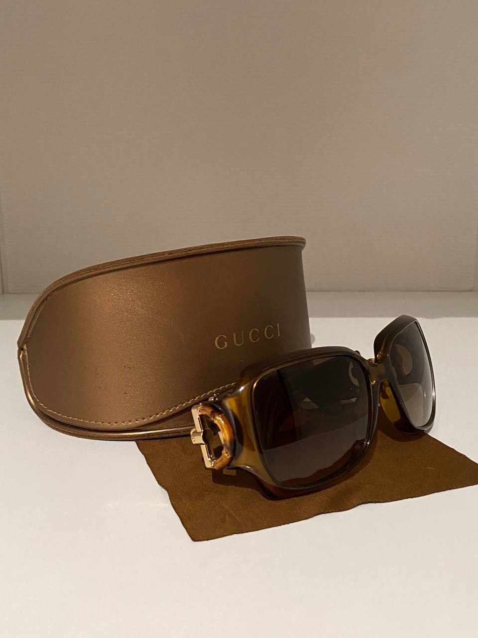 Gucci Gucci Horsebit GG Logo Bamboo Oversized Sunglasses Vintage Size ONE SIZE - 10 Thumbnail