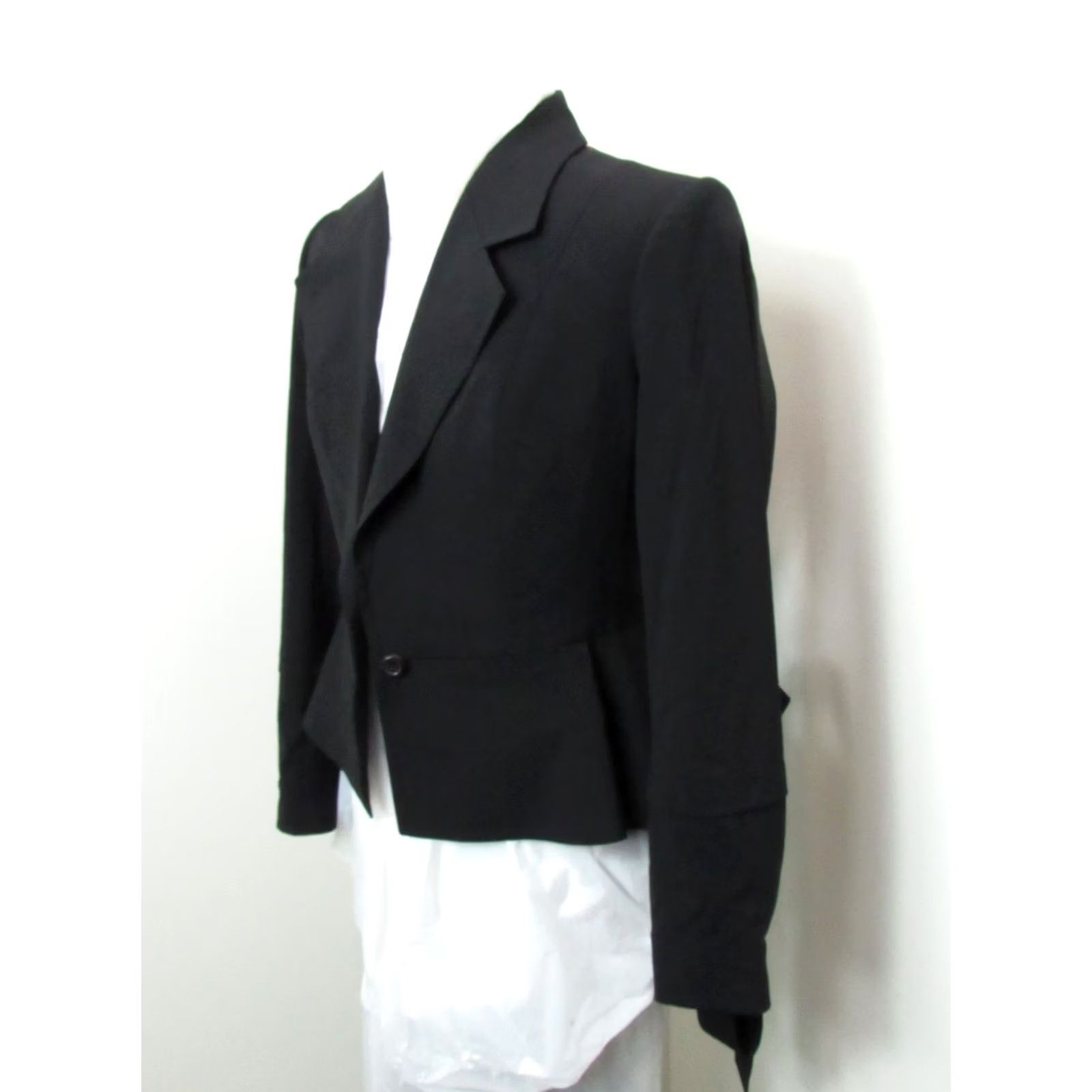 Yves Saint Laurent VINTAGE Saint Laurent Blazer Women Wool Double Breasted Black 42 Collared Padded Fully Lined Vintage YSL Rive Gauche by Tom Ford Size M / US 6-8 / IT 42-44 - 4 Thumbnail