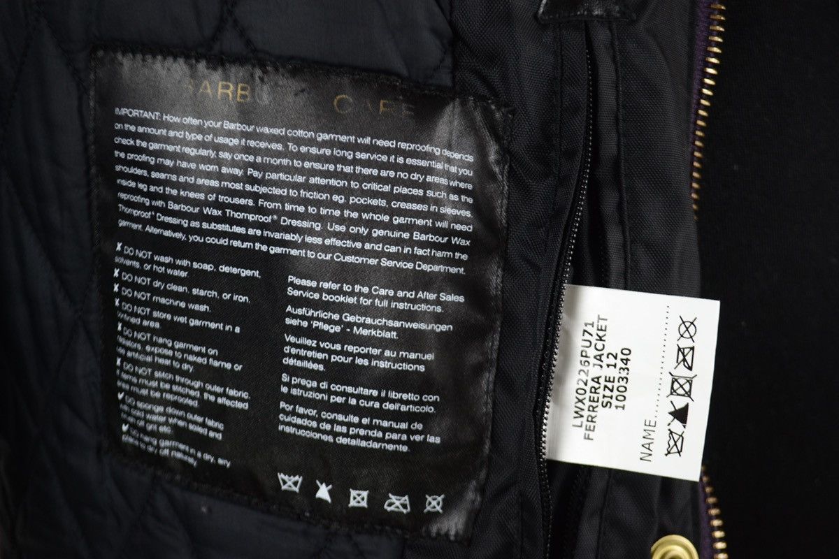 Barbour × Belstaff Women's INTERNATIONAL Ferrera Wax Purple Motorcycle Bomber Jacket Coat Size M / US 6-8 / IT 42-44 - 18 Thumbnail