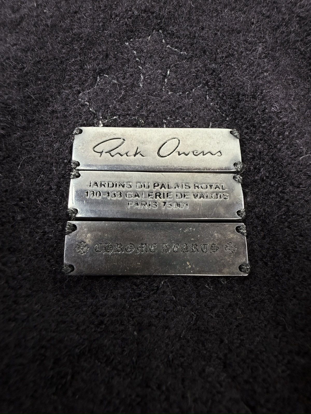 Chrome Hearts × Rick Owens 2010 Rick Owens x Chrome Hearts Spine Cross Patch Silver Cashmere Cloak Hoodie Size US M / EU 48-50 / 2 - 2 Thumbnail