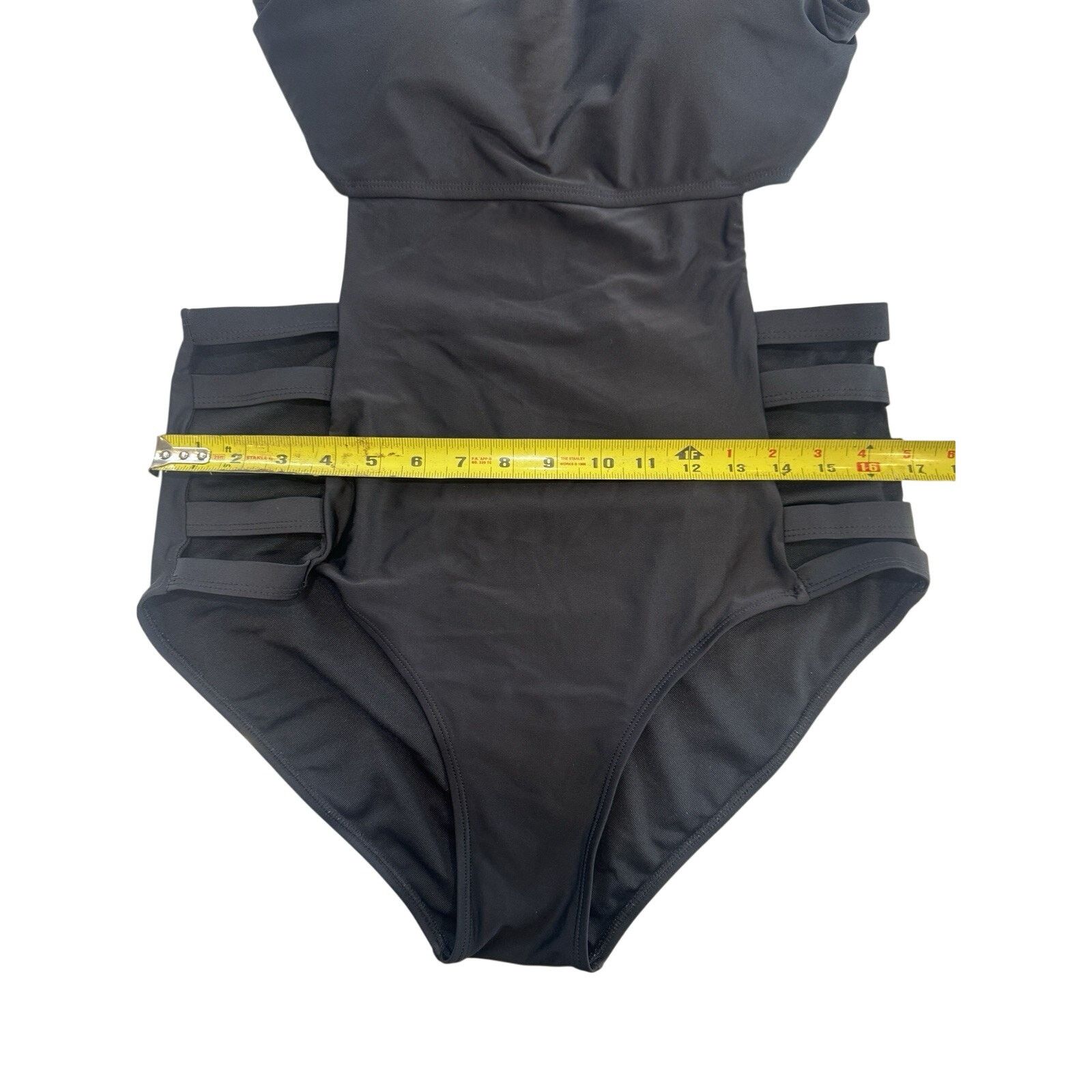 Other Women’s Black One Piece Swimsuit XL Side Cutout Strappy Hip Size ONE SIZE - 2 Thumbnail