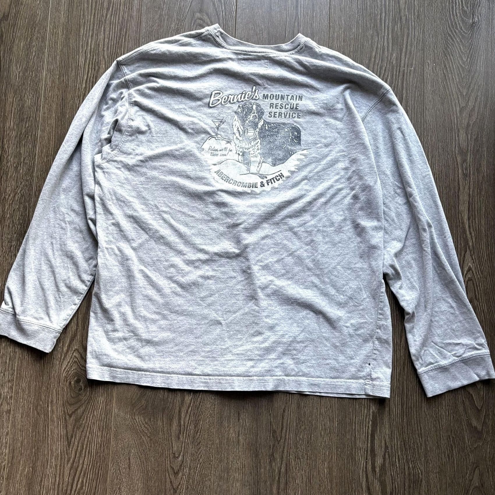 Abercrombie & Fitch VINTAGE Abercrombie & Fitch Long Sleeve Shirt Mens XL Gray Bernie's Dog Graphic T-Shirt Size US XL / EU 56 / 4 - 6 Thumbnail