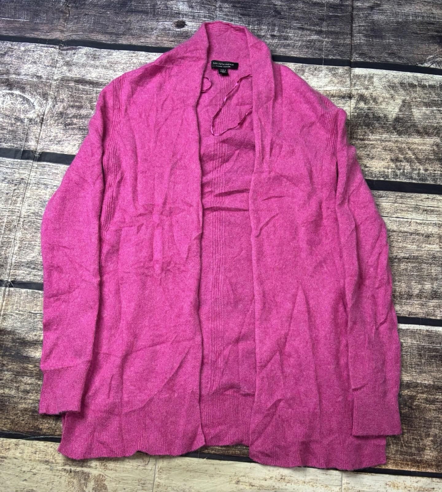 Saks Fifth Avenue Saks Fifth Avenue Cardigan Sweater Womens S Cashmere Open Size S / US 4 / IT 40 - 1 Thumbnail