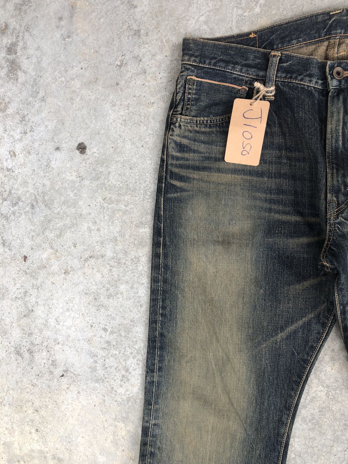 If Six Was Nine Japanese Edwin 505s Flared Jeans Mudwash Distressed Denim Size US 32 / EU 48 - 4 Thumbnail