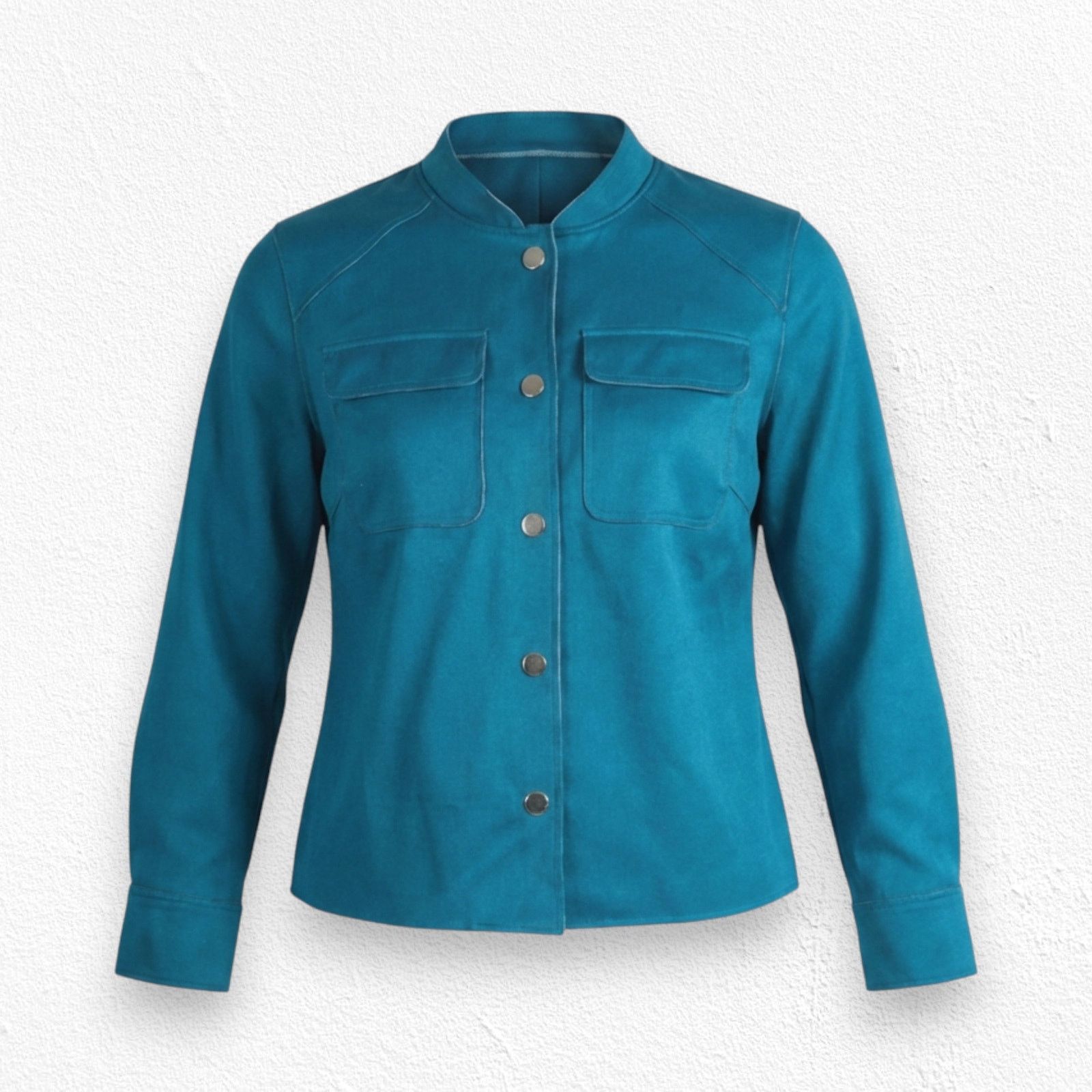 Chicos Chicos Teal Faux Suede Jacket Size Medium Size M / US 6-8 / IT 42-44 - 1 Thumbnail