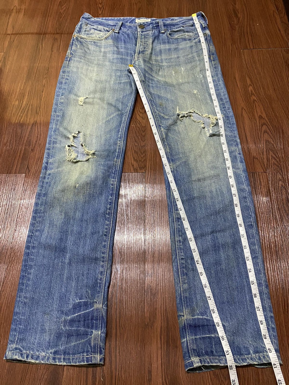 Japanese Brand Vintage Japan Nano Universe Dirty Mud Wash Distressed Jeans Size US 32 / EU 48 - 10 Thumbnail