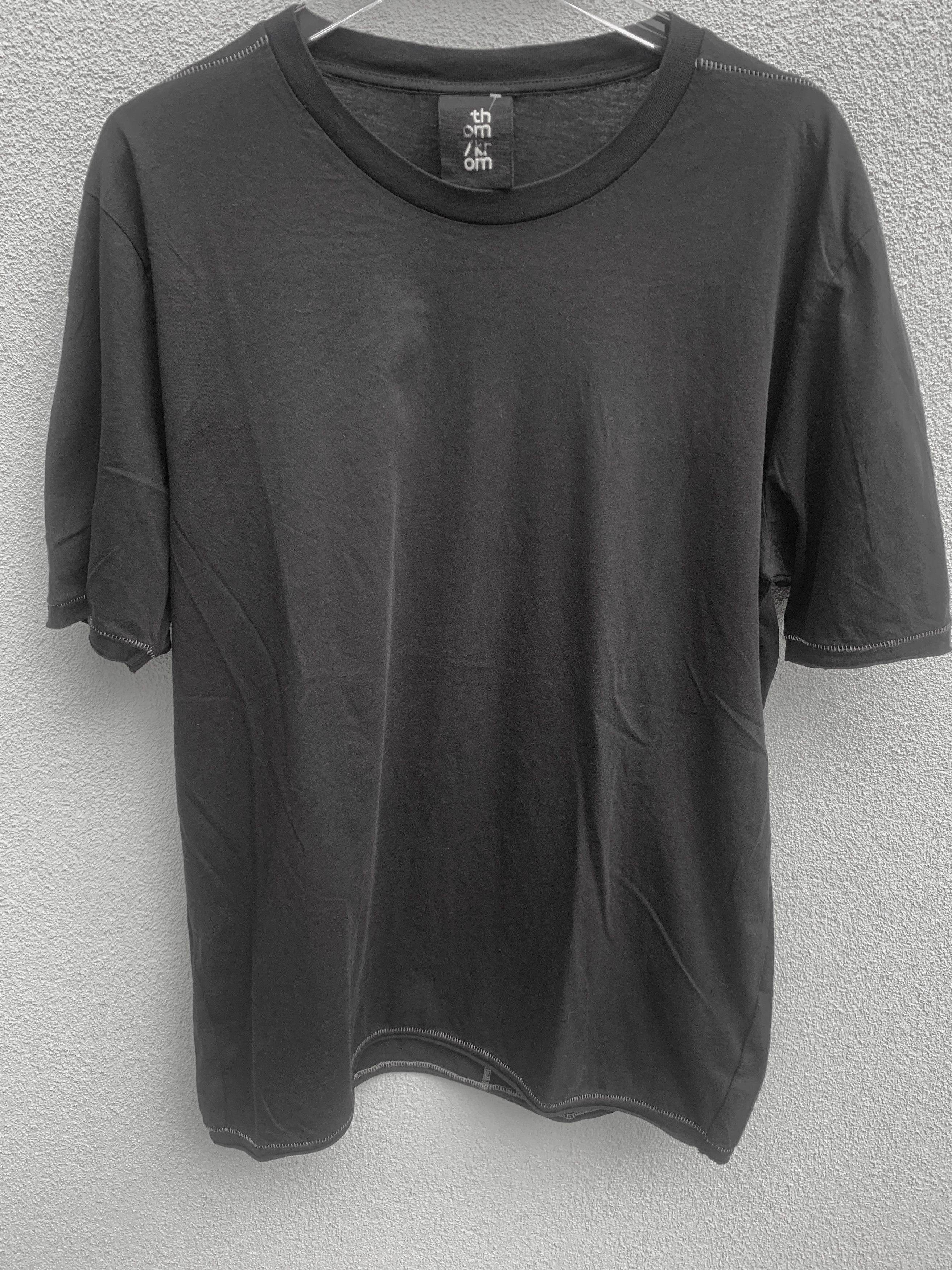 image of Thom Krom Men T-Shirt Black Scar-Stitch Cotton (Size XL)