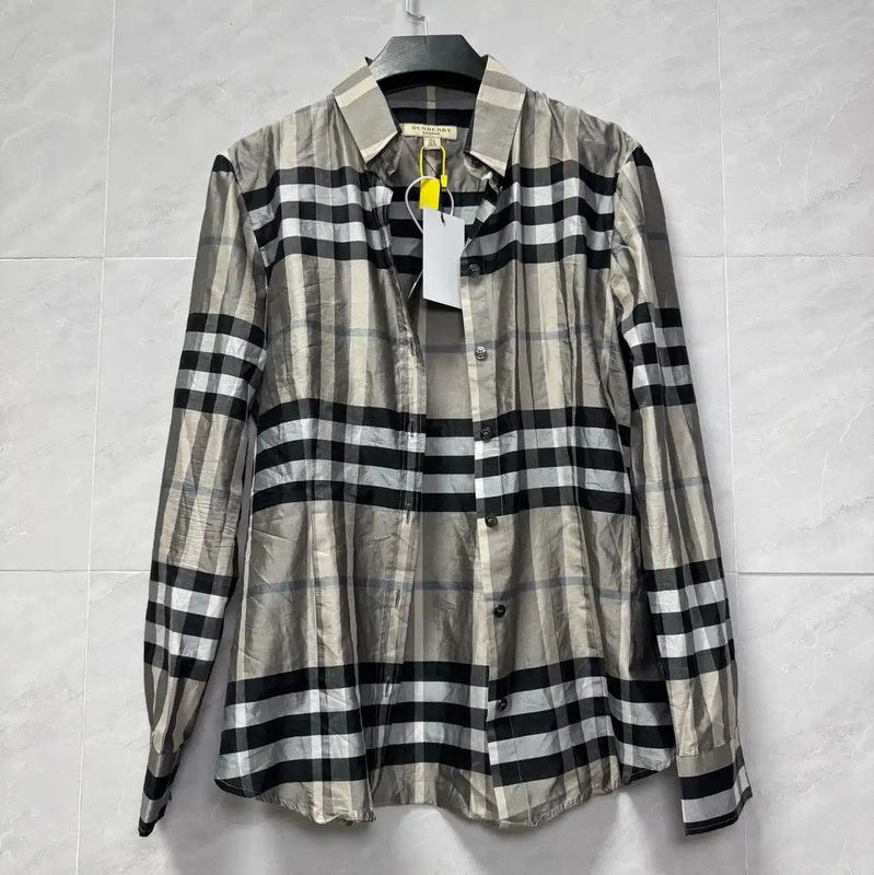 Burberry Burberry Gray Long Sleeve Shirt for Men Size US S / EU 44-46 / 1 - 1 Thumbnail