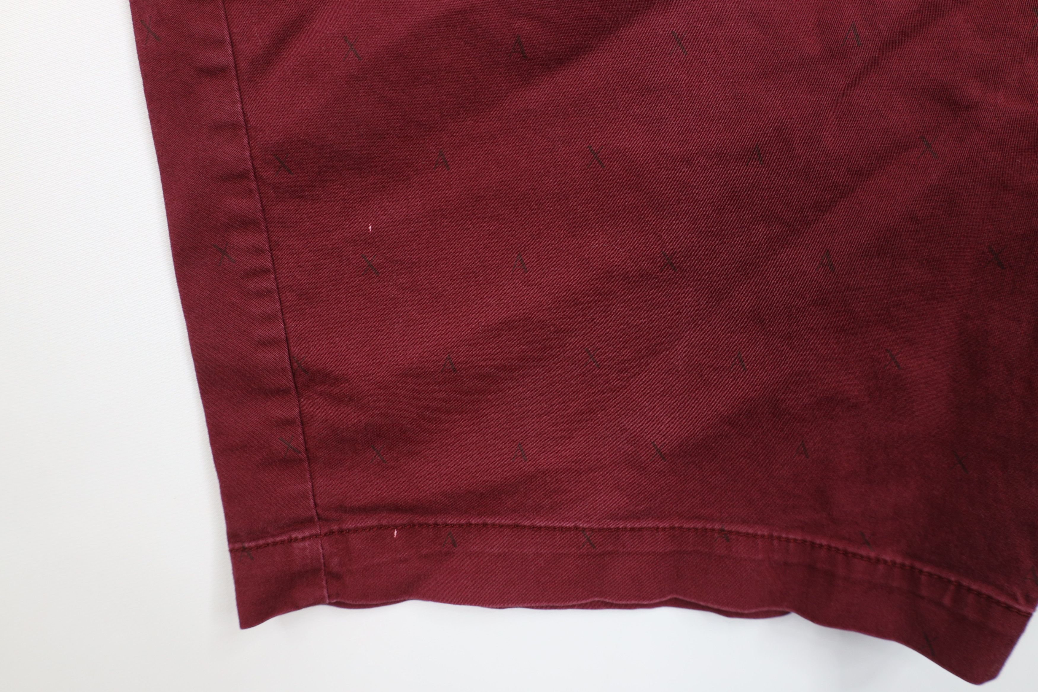 Armani Exchange × Vintage Armani Exchange Spell Out All Over Print Chino Shorts Red Size US 34 / EU 50 - 5 Thumbnail