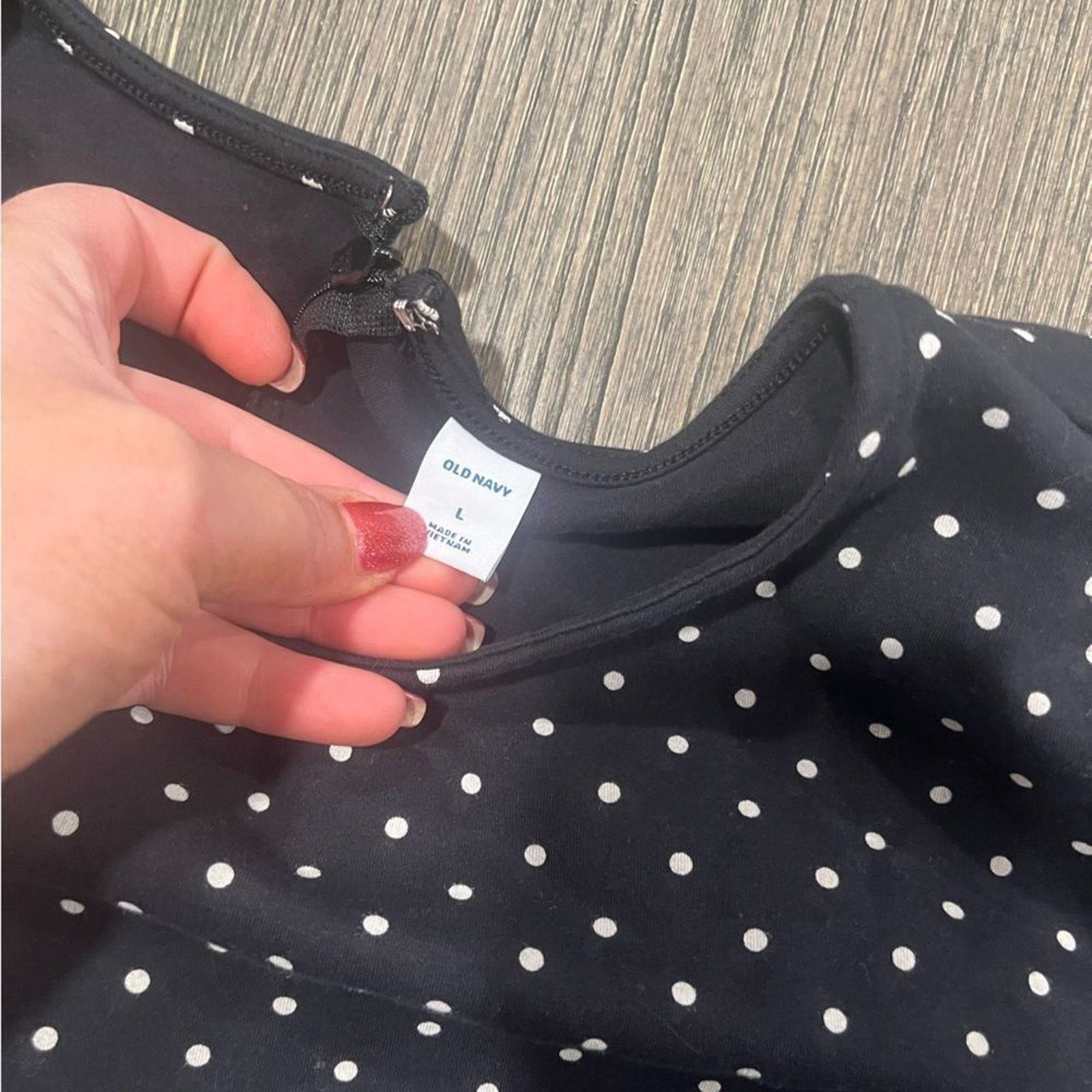 Old Navy Old Navy Polka Dot Short Sleeve Crew Neck Sheath Dress Size L / US 10 / IT 46 - 5 Thumbnail