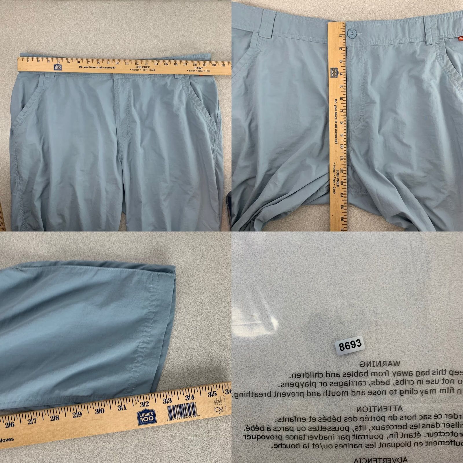 Vintage Simms Fishing Pants Men XXL Light Blue Lightweight Nylon Quick-Dry Outdoor Size US 39 - 9 Thumbnail