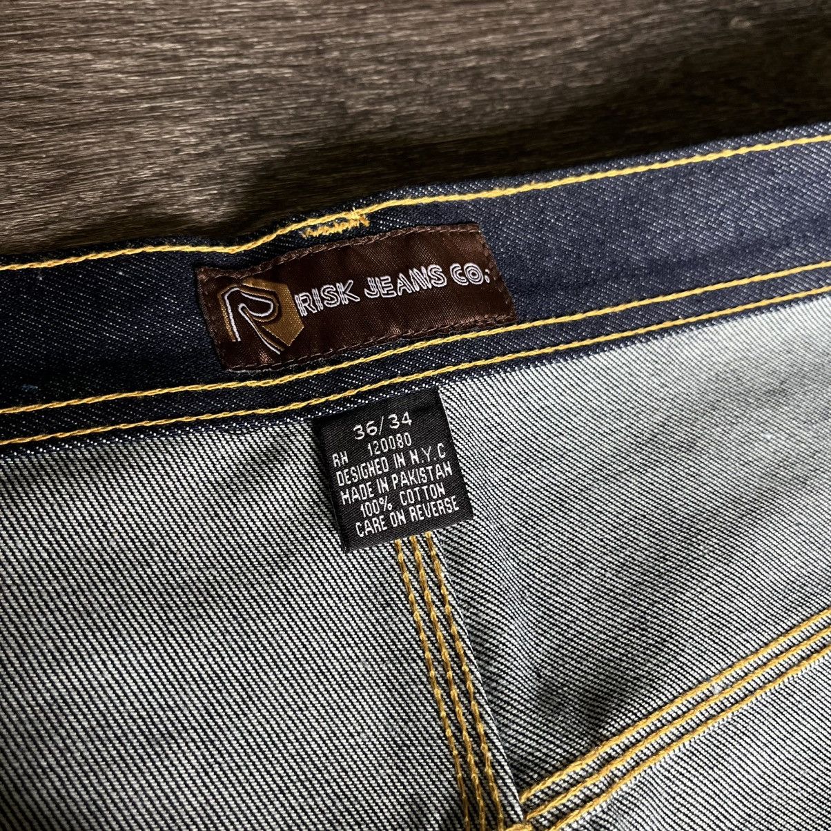 Vintage New Vintage 1990s Risk Jeans Raw Denim Baggy Skater 36x34 Size US 34 / EU 50 - 9 Thumbnail