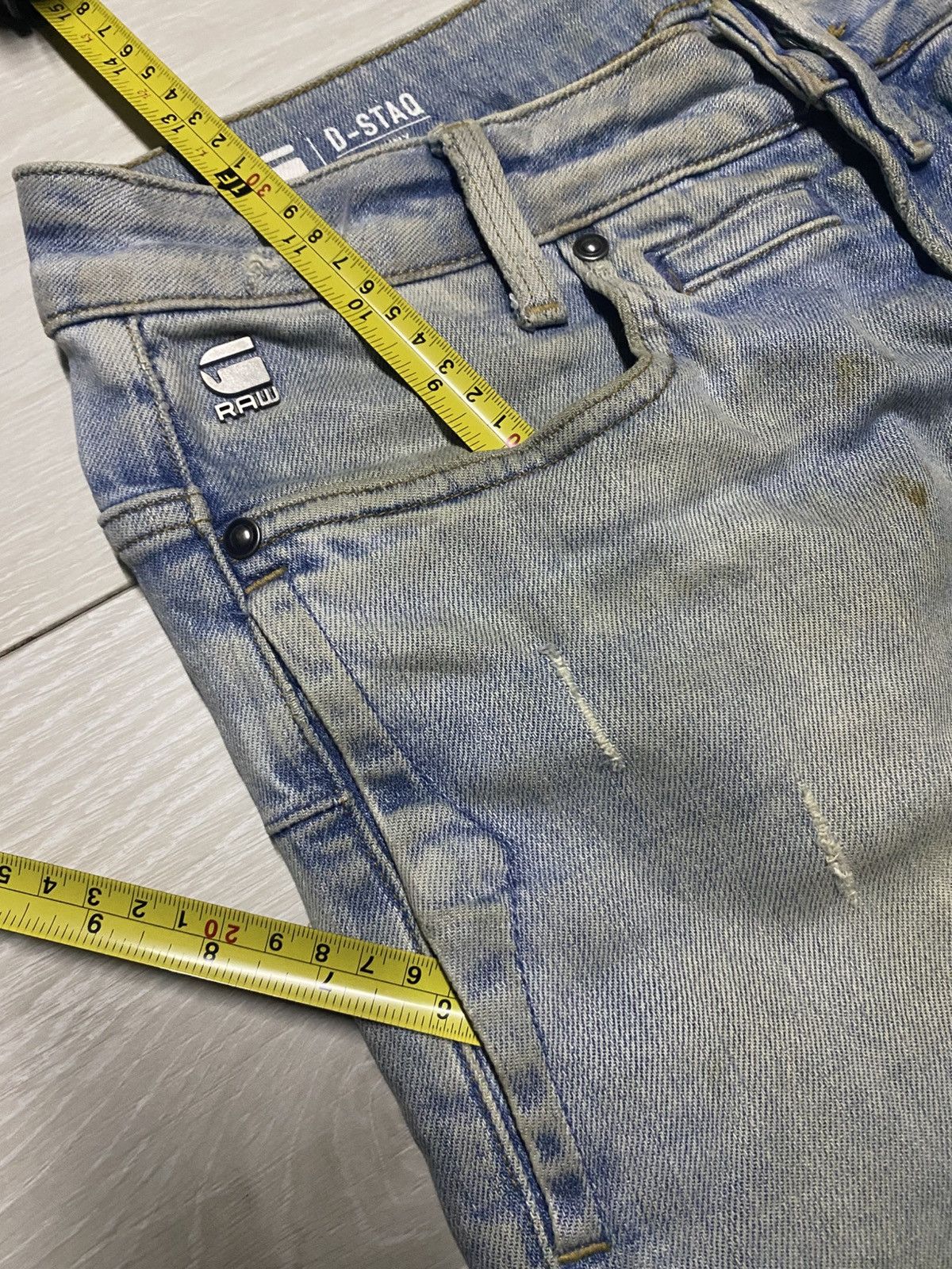 Raw State G Star Raw Multi Pocket Dirty Distressed Skinny Jeans Size US 31 - 21 Thumbnail