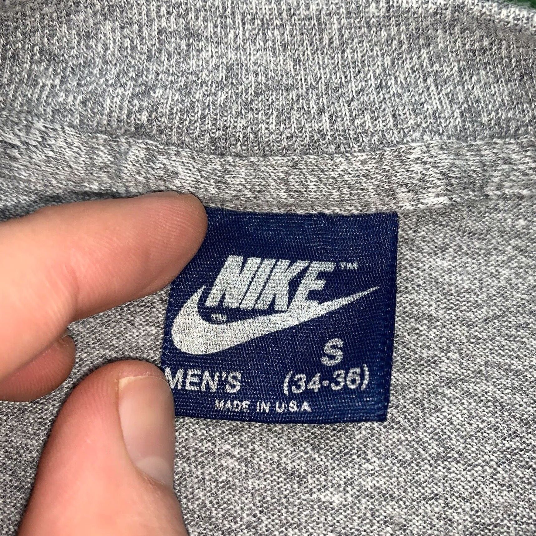 Nike Nike T-Shirt Mens Gray 80s Vintage Graphic Tee Long Sleeve Shirt Short Sleeve USA Logo 70s 80s Grail Geisha Rap Cotton Classic/Original Size US S / EU 44-46 / 1 - 5 Thumbnail